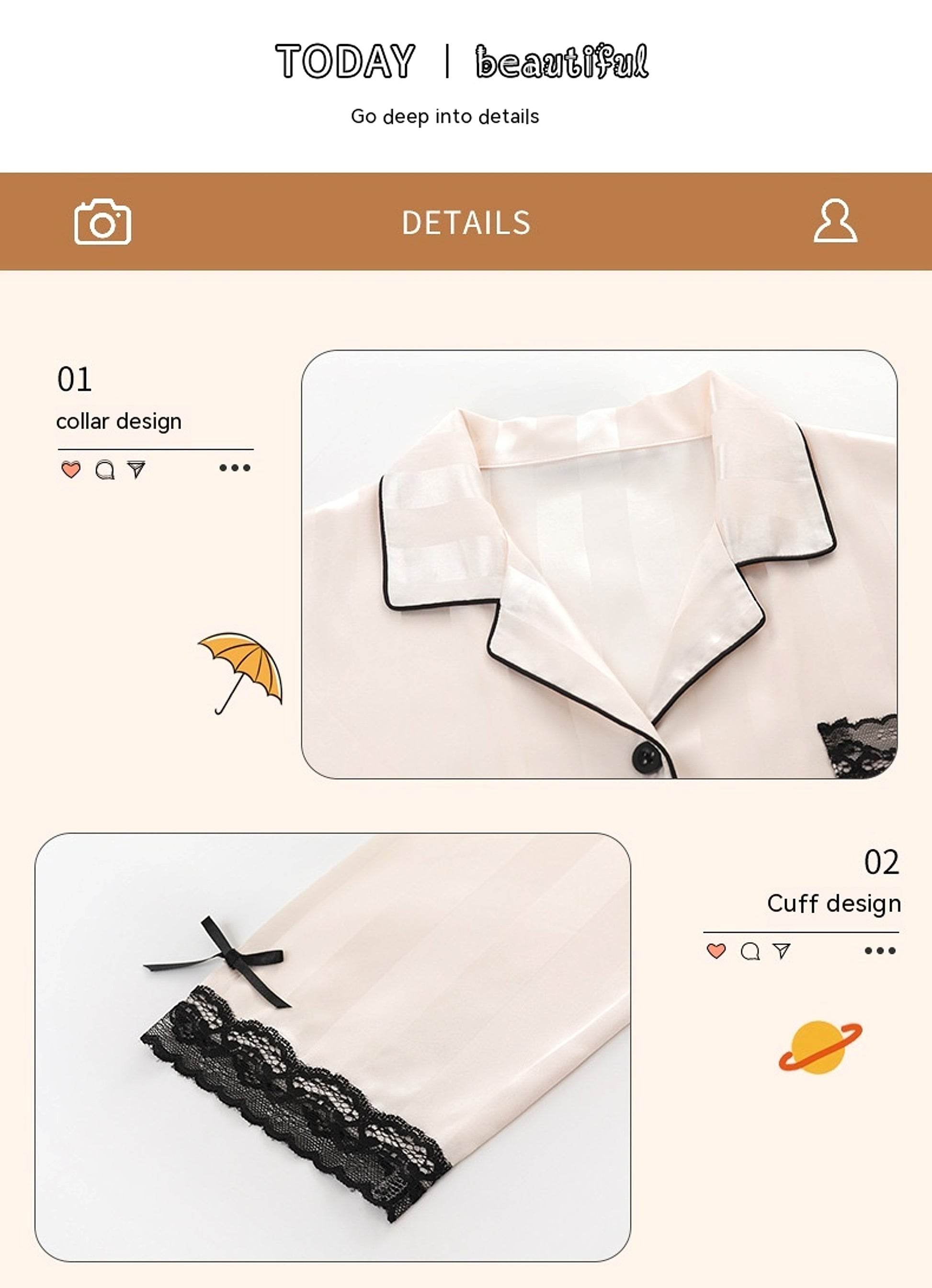 Women's Long-sleeved Ice Silk Thin Homewear Pajamas - enhanced image 9