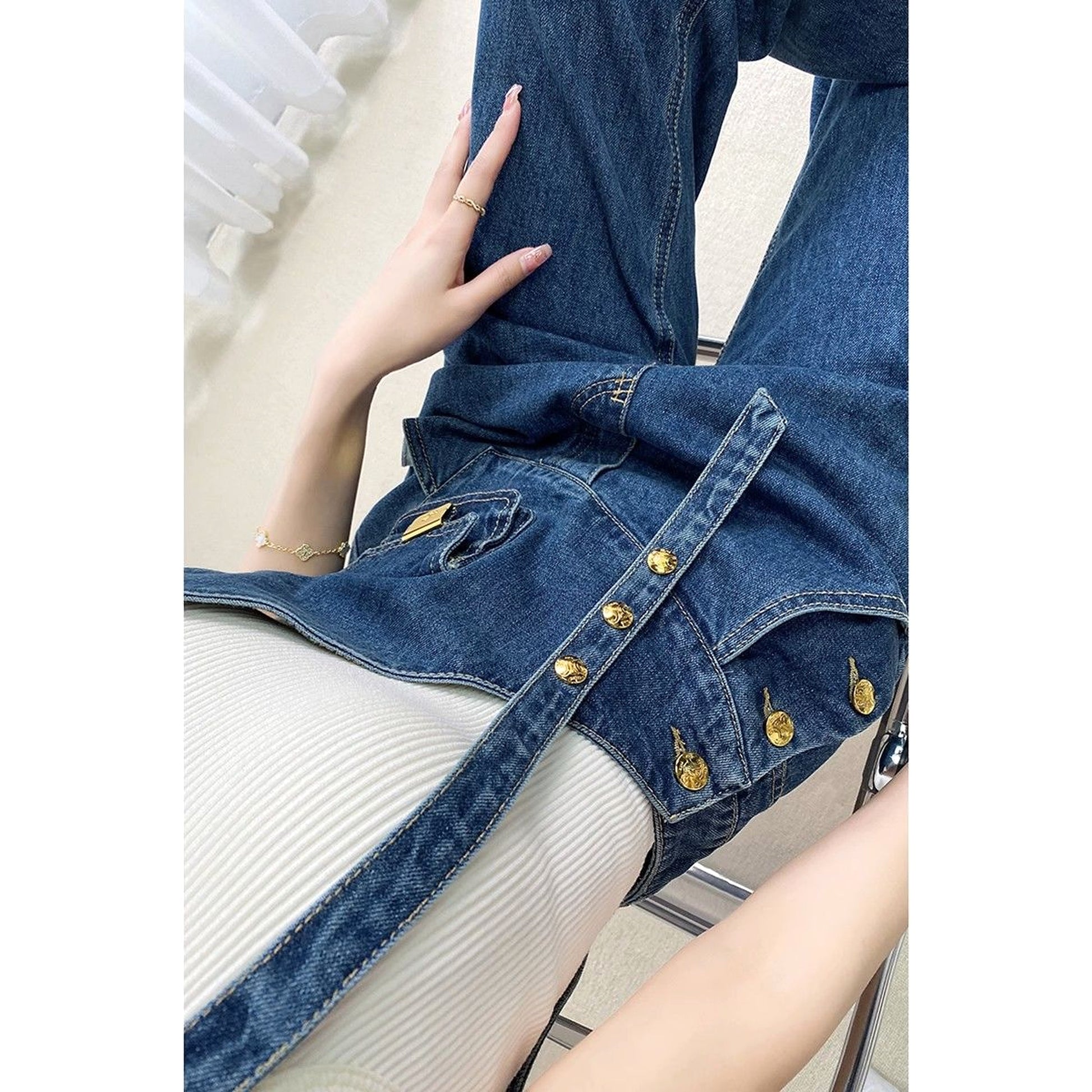 DenimCharm™ – Utility Strap Suspender Jeans - enhanced image 9