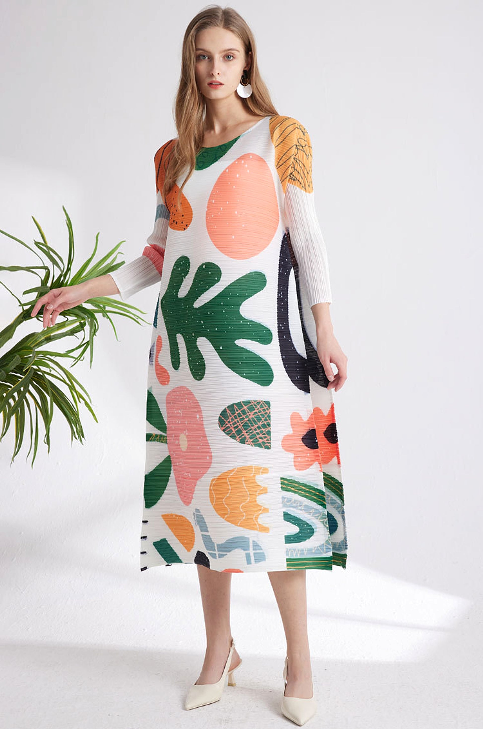 Women's Printed Niche Comfortable Pleated Fashion Dress - enhanced image 9