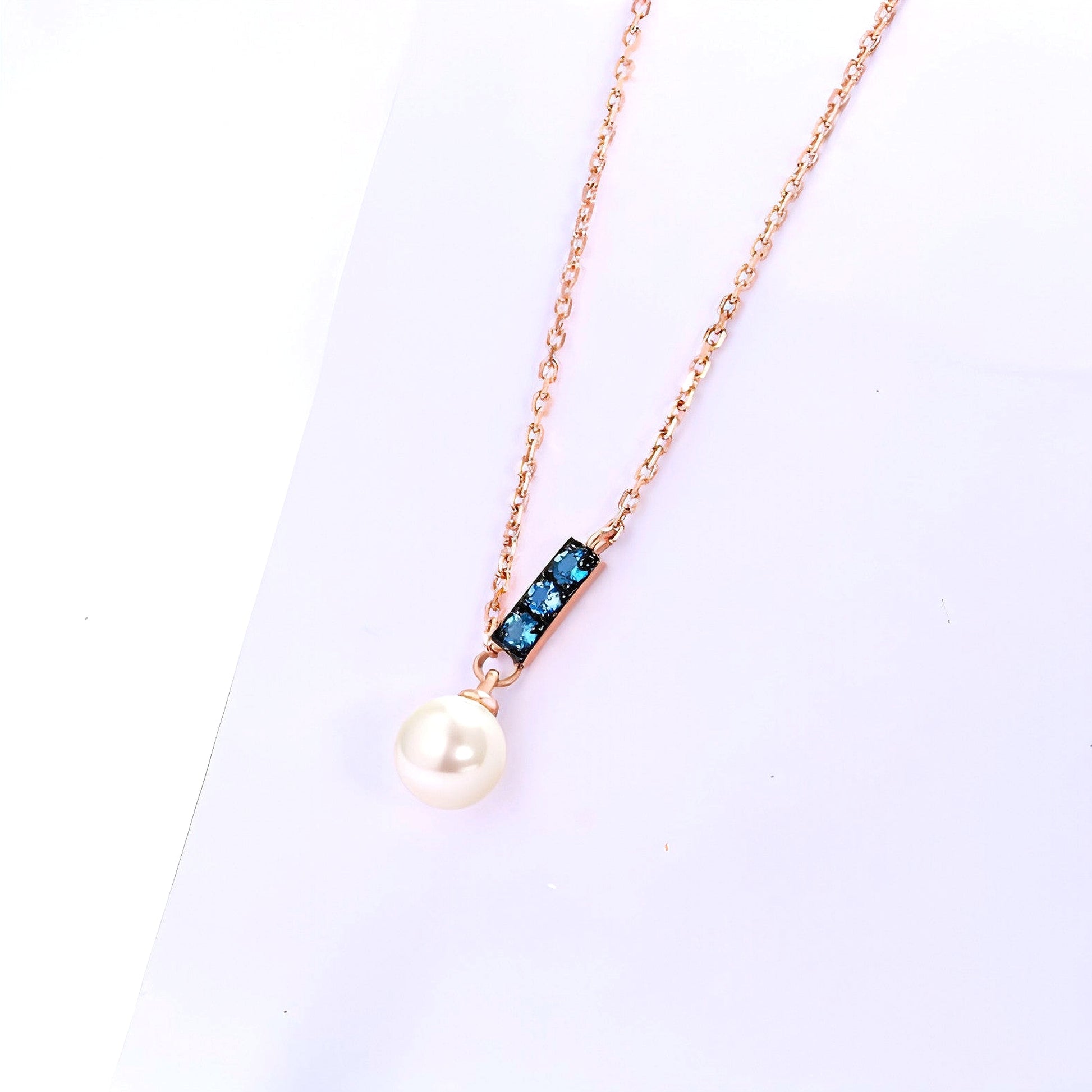 14K Rose Gold Jewelry New Korean Pearl Necklace Pendant all-match gold custom simple and elegant fashion wholesale - enhanced image 10