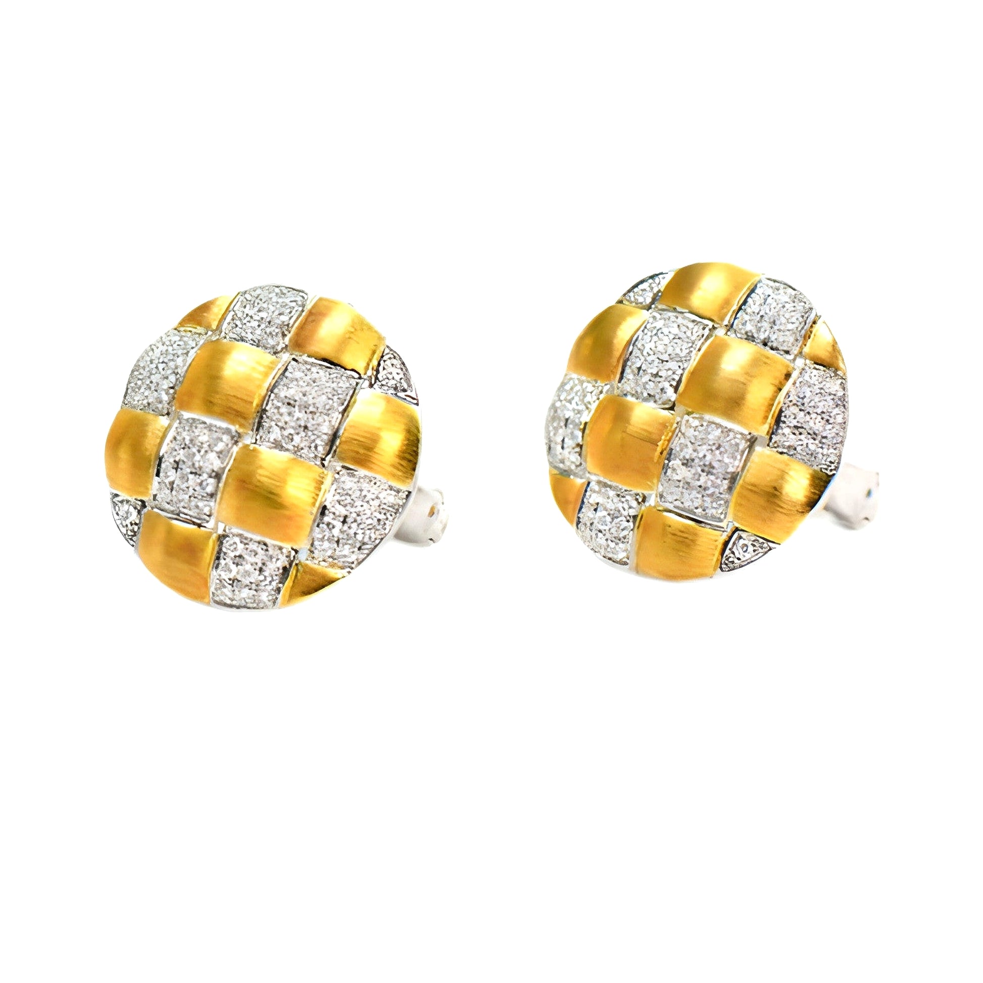 18K Gold Diamond Braided Craft Earrings – Stylish & Unique - enhanced image 10