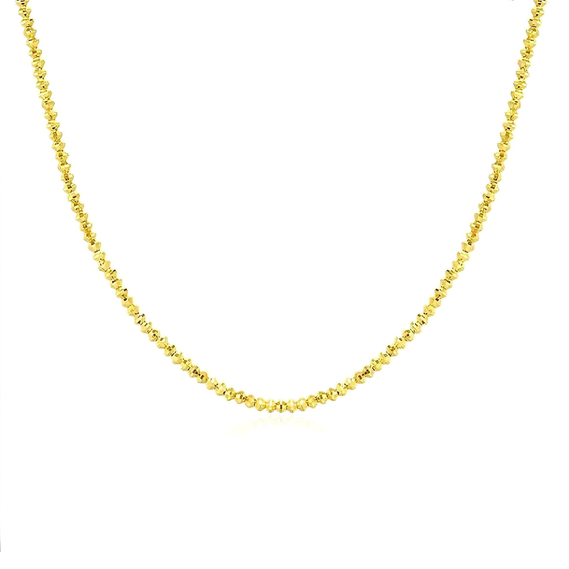Elegant 18K Gold Bungee Wave Bead Necklace - enhanced image 10