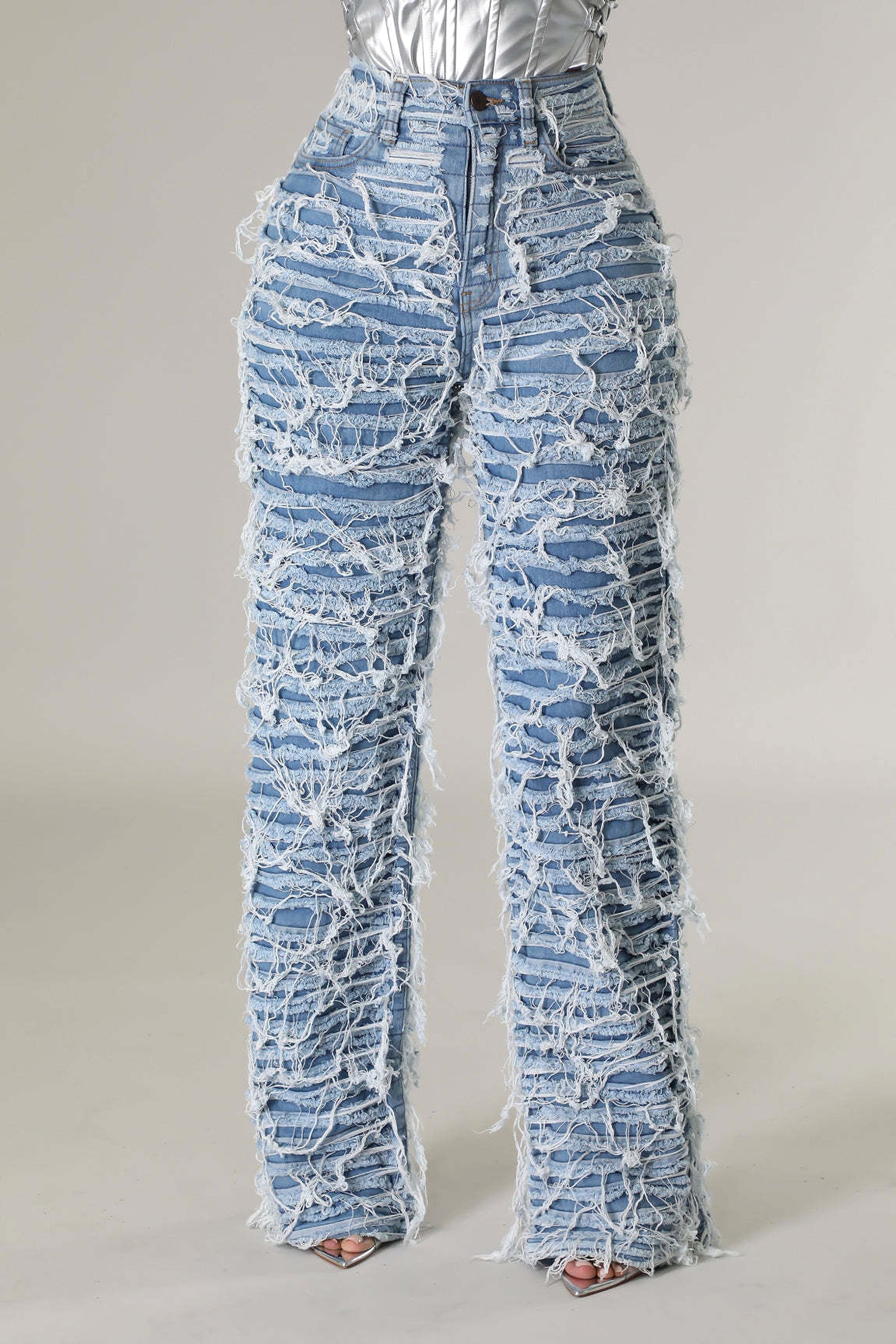 25 Edition – Women’s High Waist Ripped Tassel Denim Pants - enhanced image 10