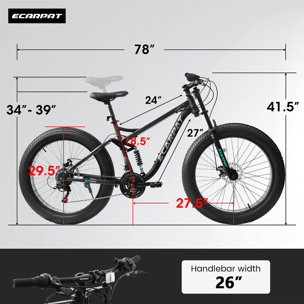 Ruffryde Ecarpat™ – 26" Full Suspension MTB (21-Speed, Dual Disc, Black) - enhanced image 10