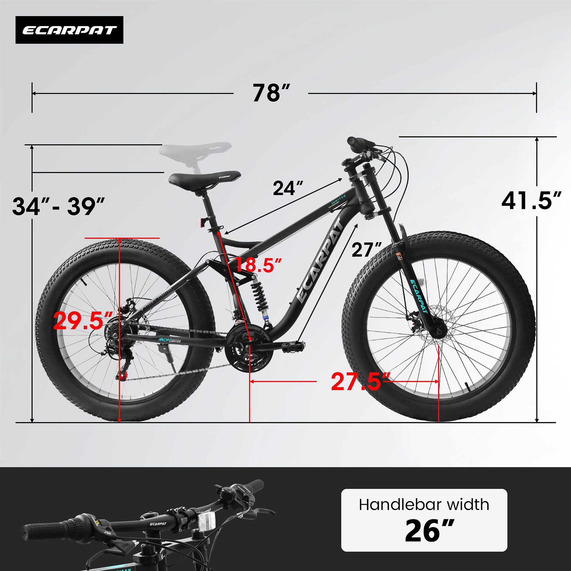 Ruffryde Ecarpat™ – 26" Full Suspension MTB (21-Speed, Dual Disc, Black) - enhanced image 10