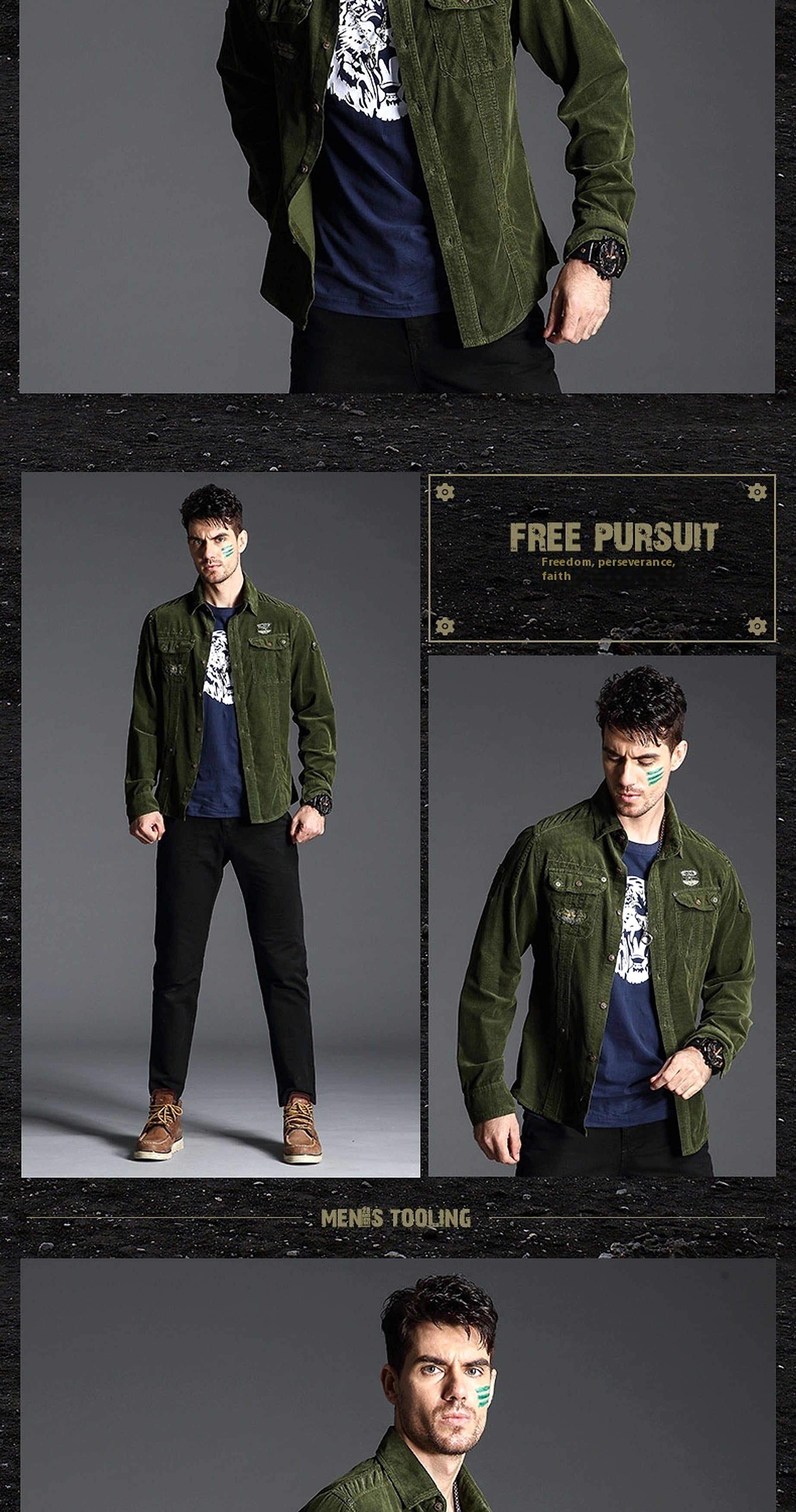 American Plus Size Workwear Outdoor Sports Cotton Long Sleeve DressShirt Men - enhanced image 10