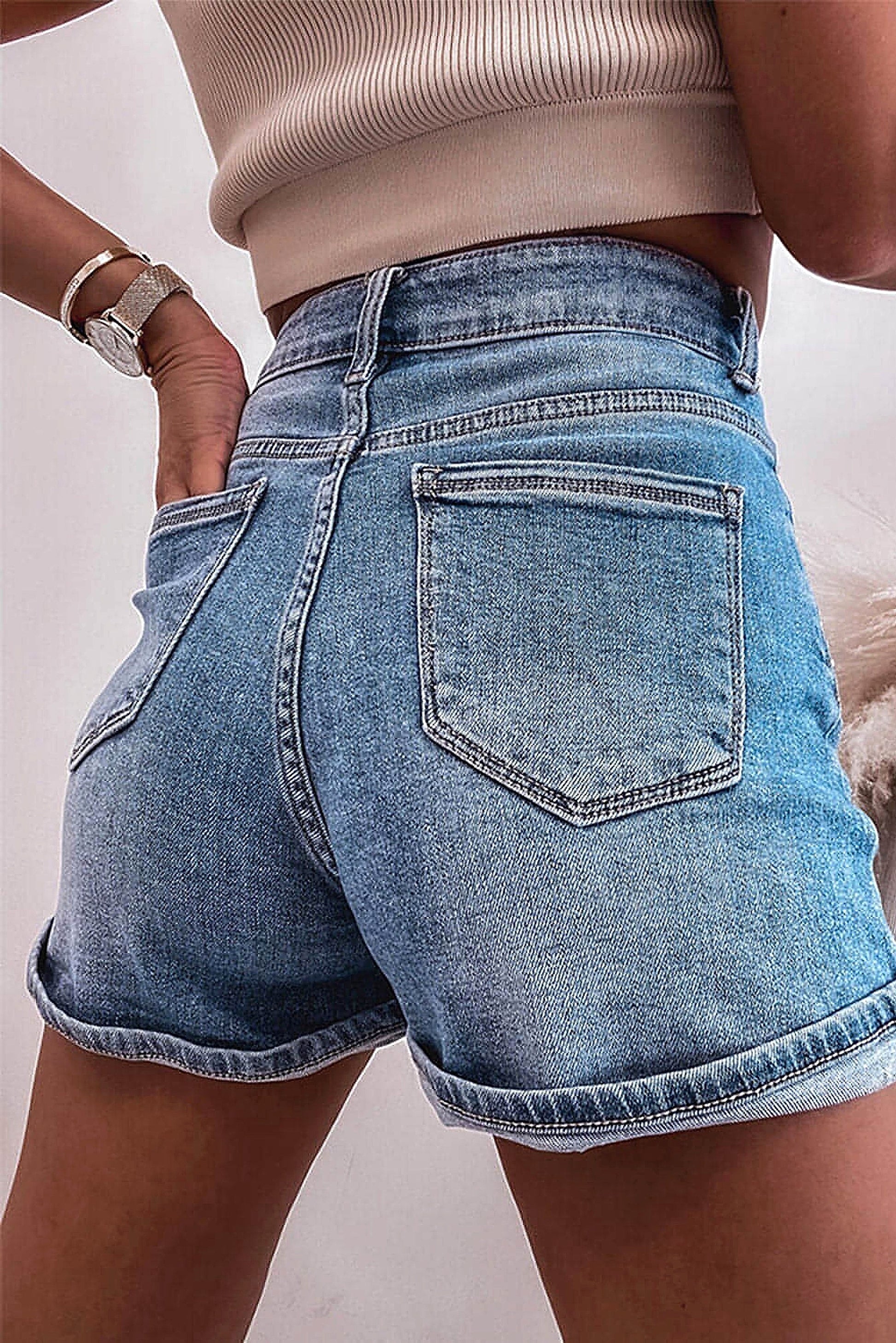 Ashleigh Blue Rhinestone Embellished Denim Shorts - enhanced image 10