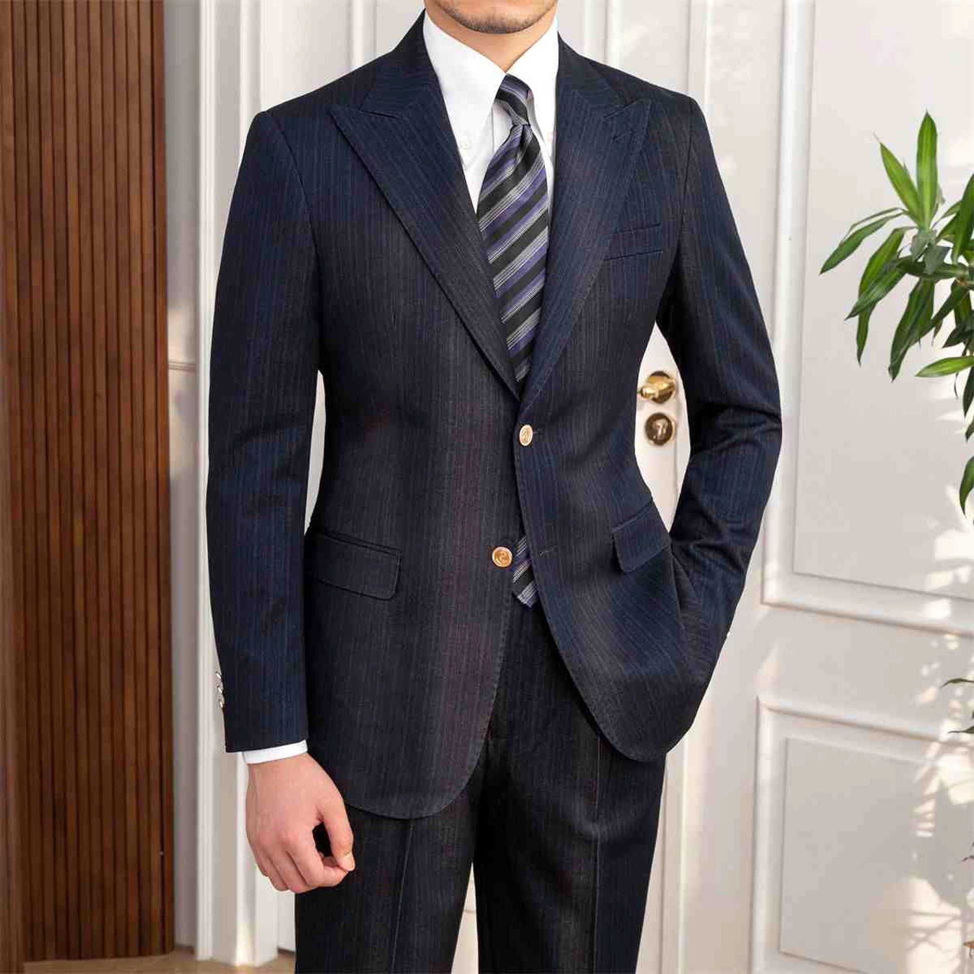 Gentluxe™ – Autumn Double-Breasted Slim Fit Suit - enhanced image 10