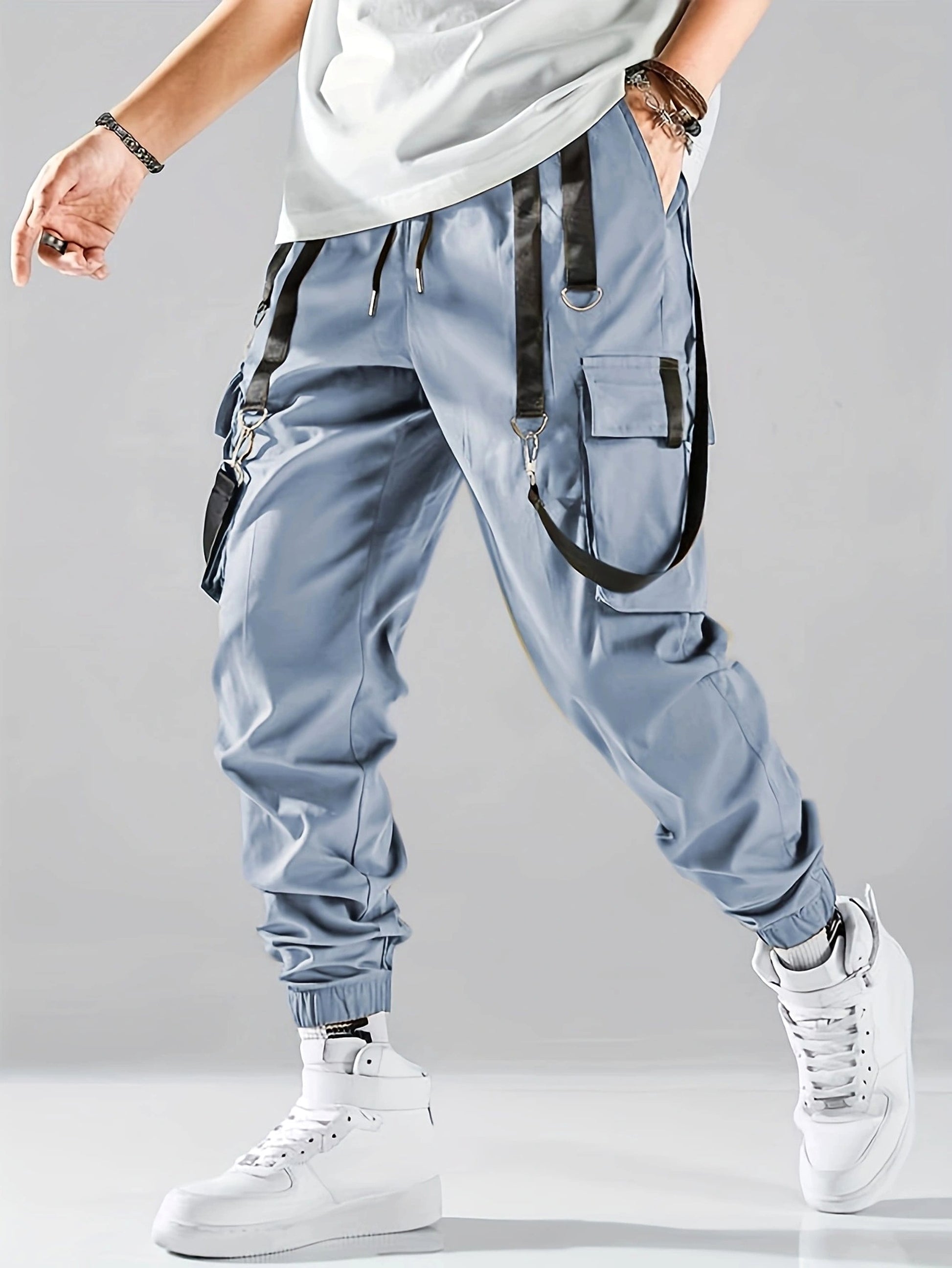 B.1 Ribbon Overalls Drawstring Sports Trousers Pants - enhanced image 10