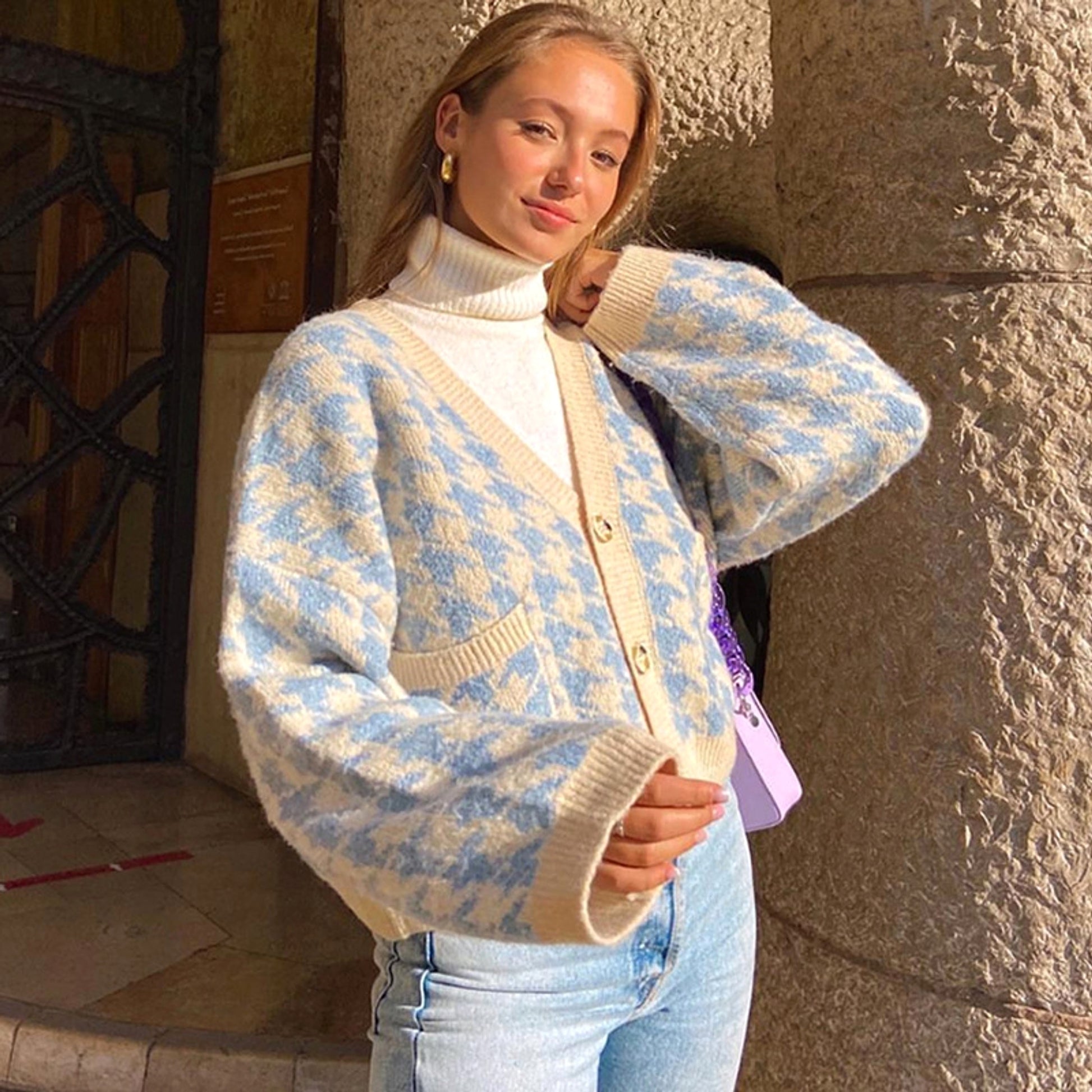 Cardigan V-neck Knitted Sweater Women Casual Top - enhanced image 10