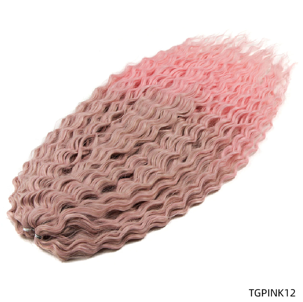 LuxeWave - Chemical Fiber Water Ripple Crochet Curls Hair Extensions - enhanced image 10