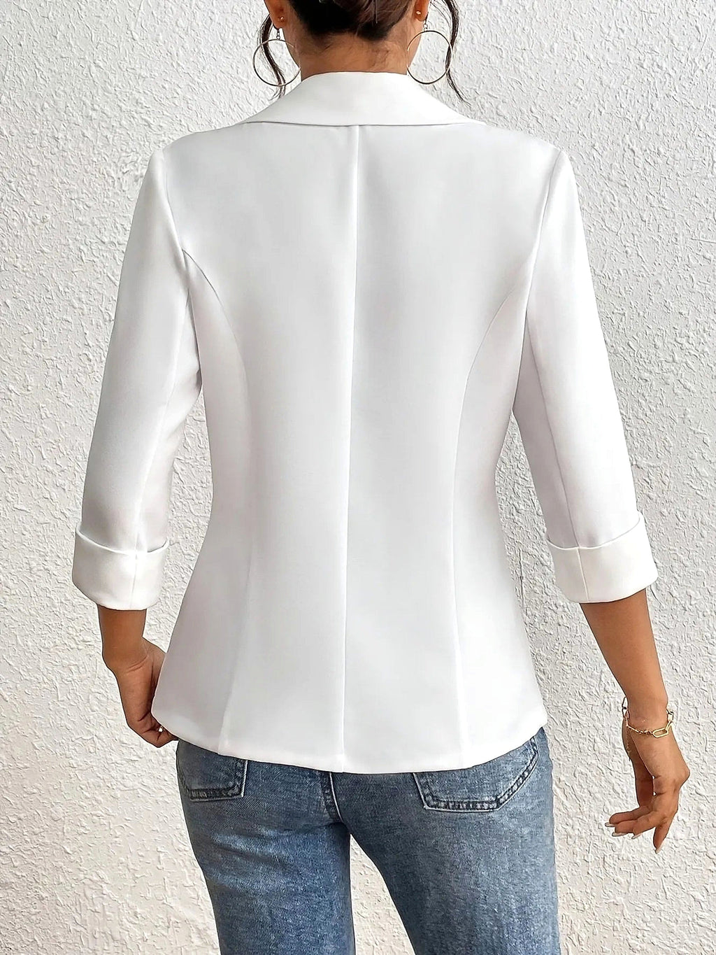 Classic Lapel Collar One Button Blazer - enhanced image 10