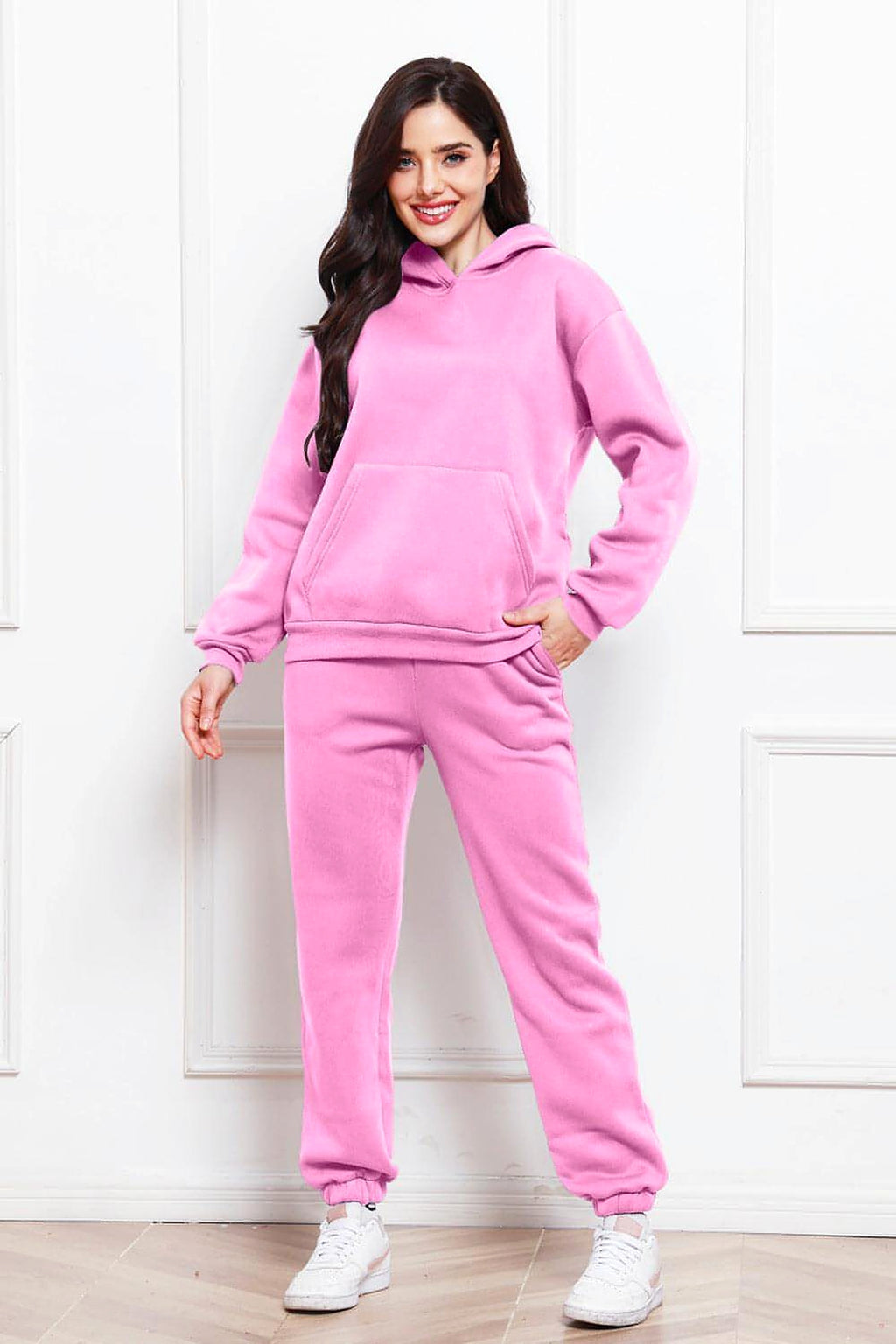 Drop Shoulder Long Sleeve Hoodie and Pants Set - enhanced image 10