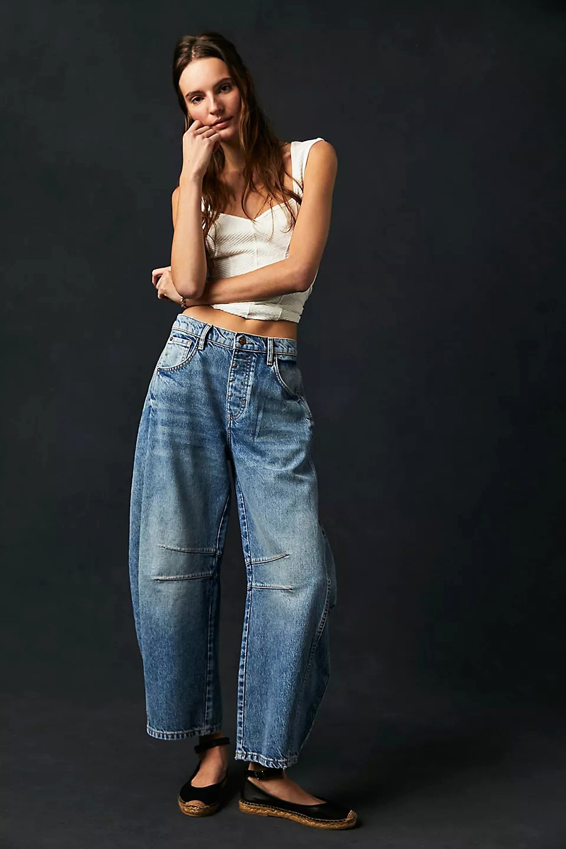 European And American Fashion Casual Women's Loose Wide-leg Pants Low Waist Washed Old - enhanced image 10