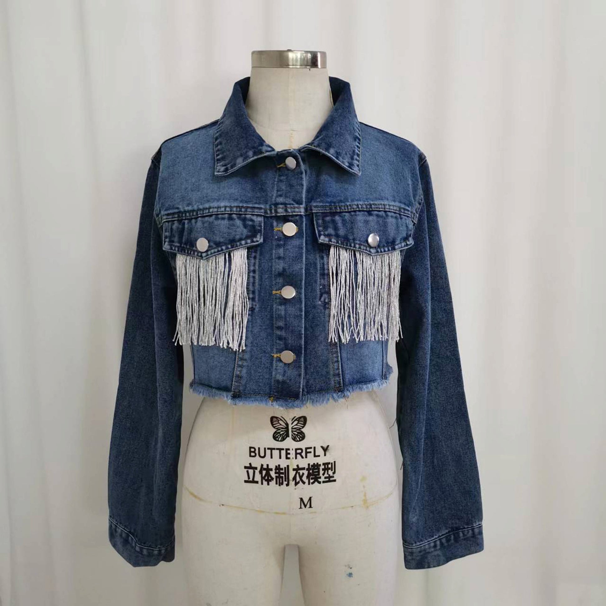 A1. Fashion Tassel Stitching Do The Old Cowboy Jacket For Women - enhanced image 10