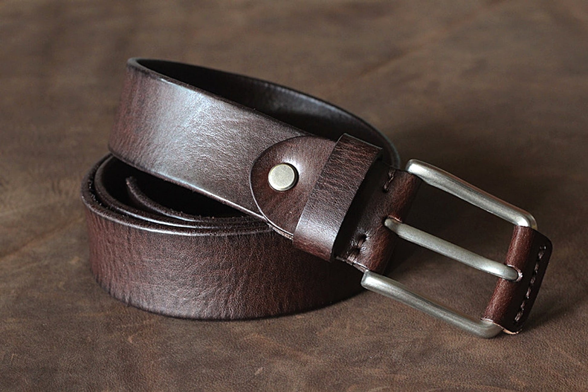First Layer Cowhide Handmade Belt Men's Pin Buckle Belt - enhanced image 10