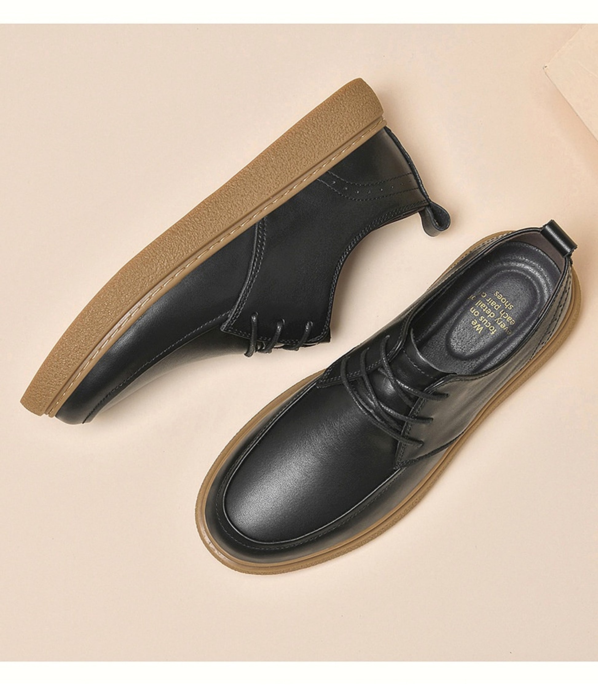 First Layer Cowhide Men's Casual Pumps Sole Leather Round Head Low-cut White Shoes - enhanced image 10