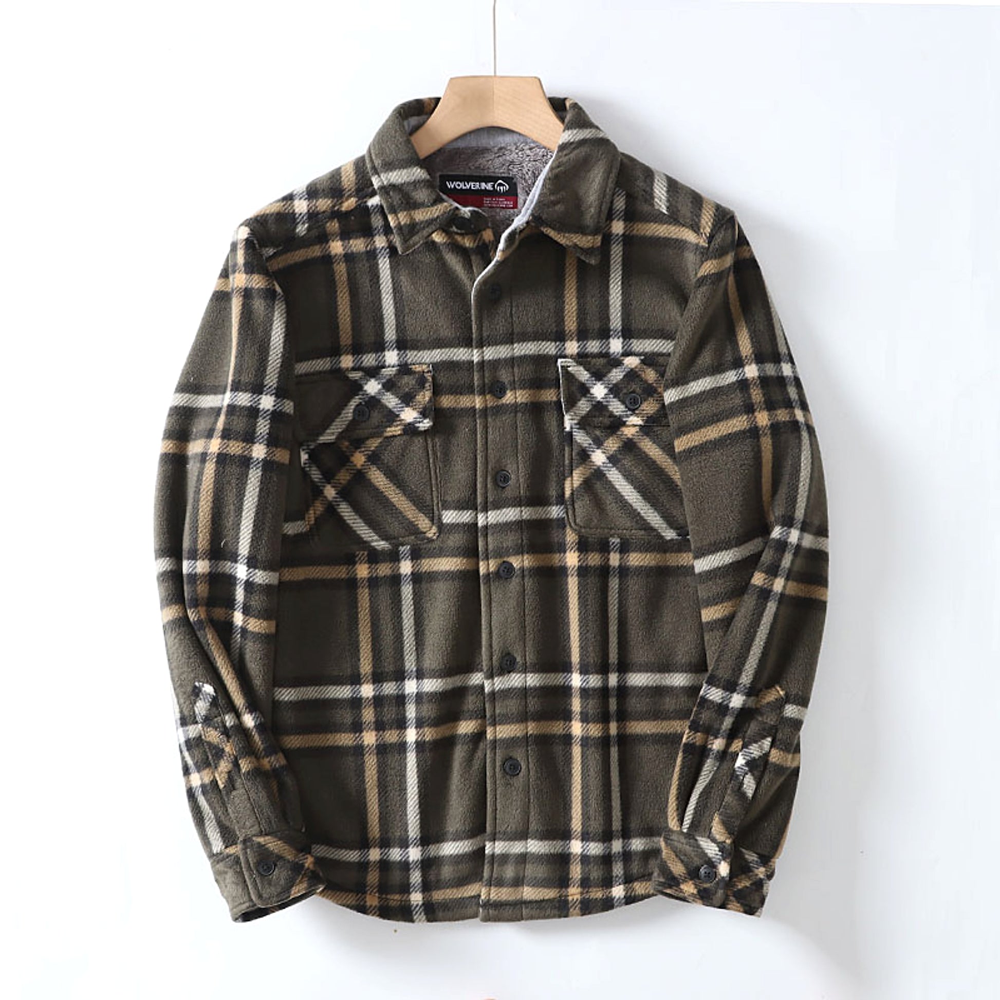 Flannel Plaid Warm Leisure Lapel Long Sleeve DressShirt - enhanced image 10
