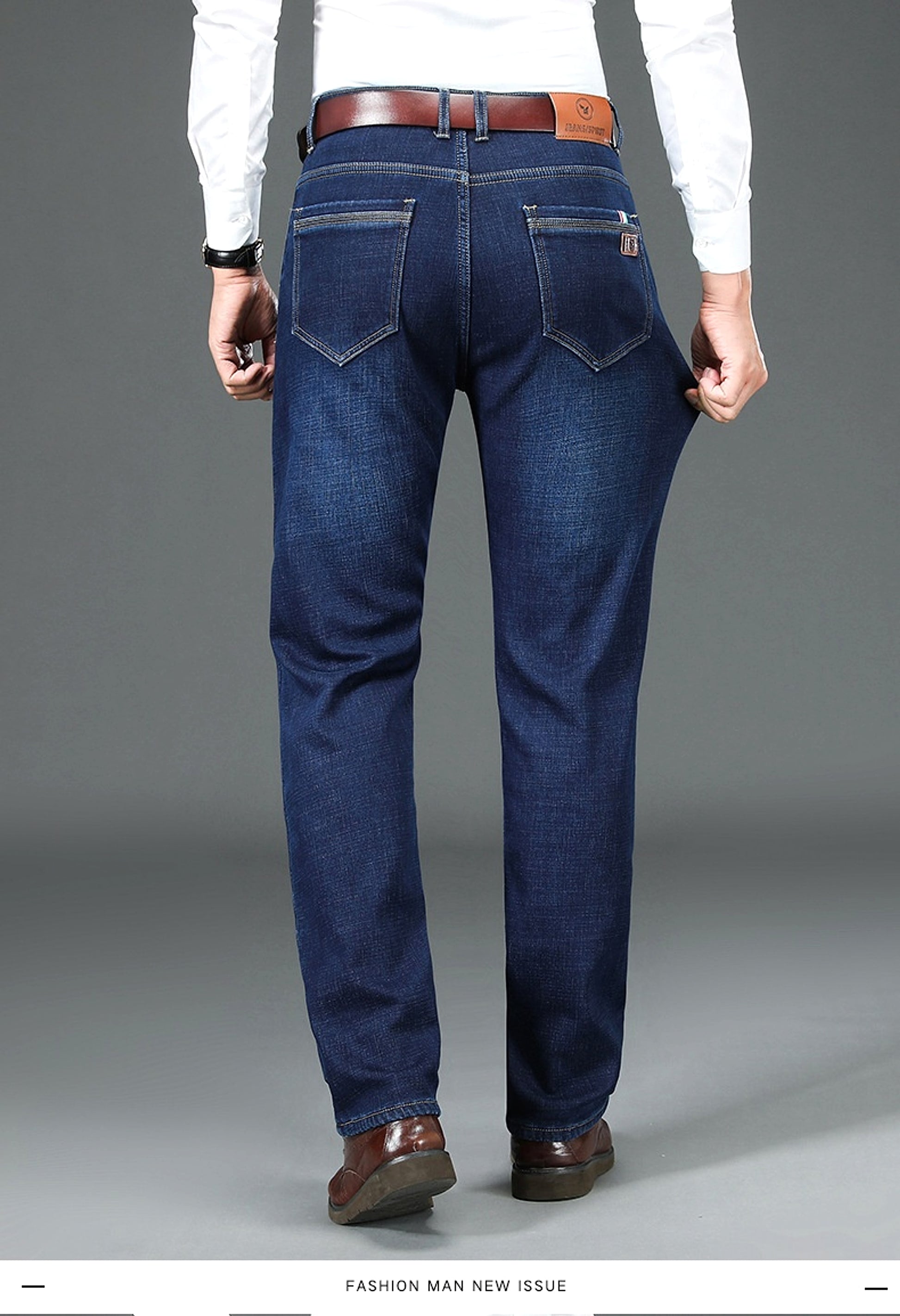 Fleece Lined Padded Warm Keeping Straight Jeans - enhanced image 10