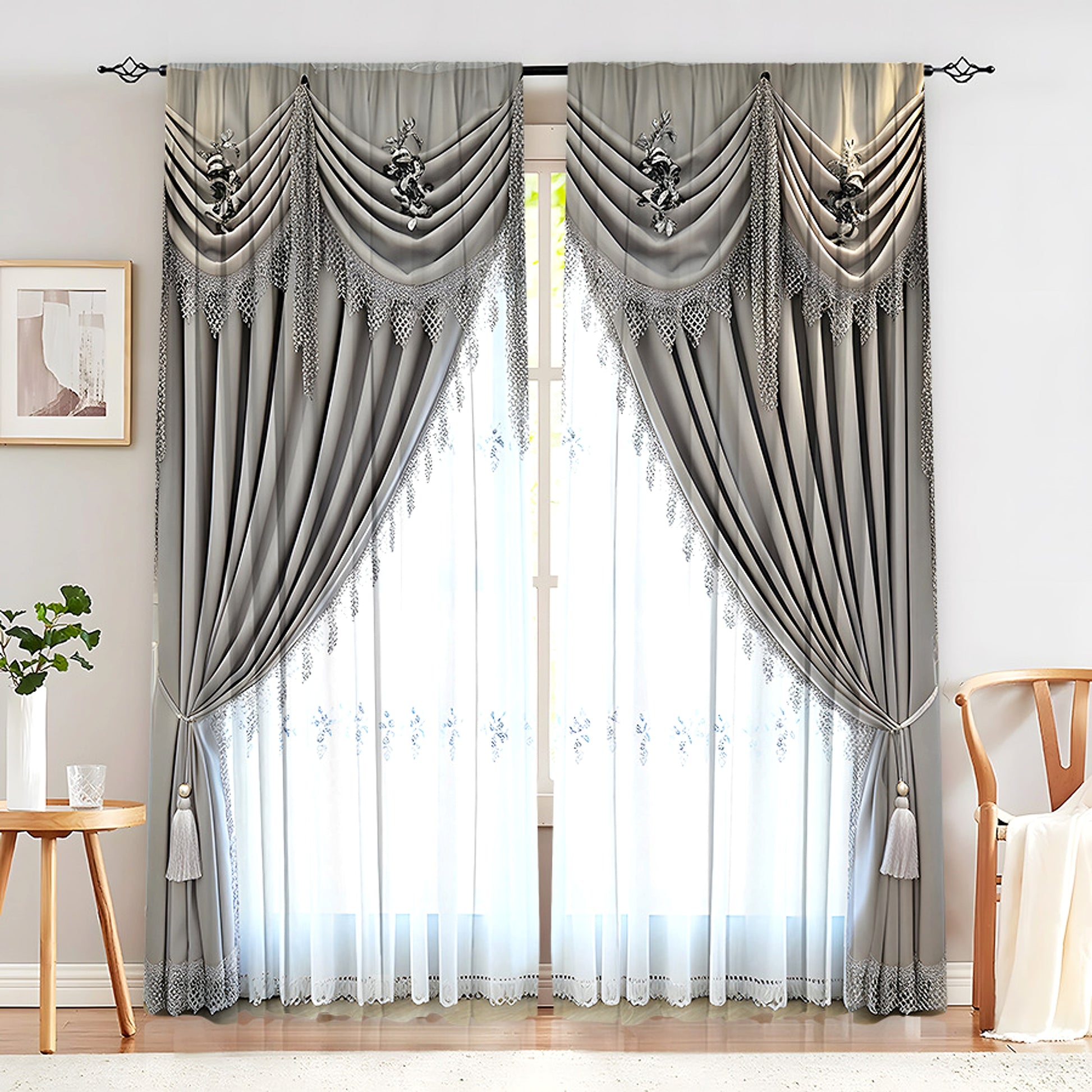 Floréalis™ – European Floral Embroidered Curtain Panel - enhanced image 10