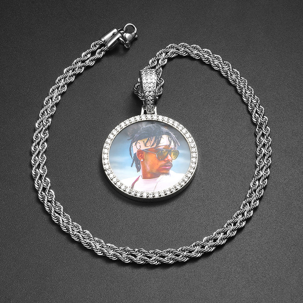 Hip Hop Personalized Pendant Photo Necklace - enhanced image 10