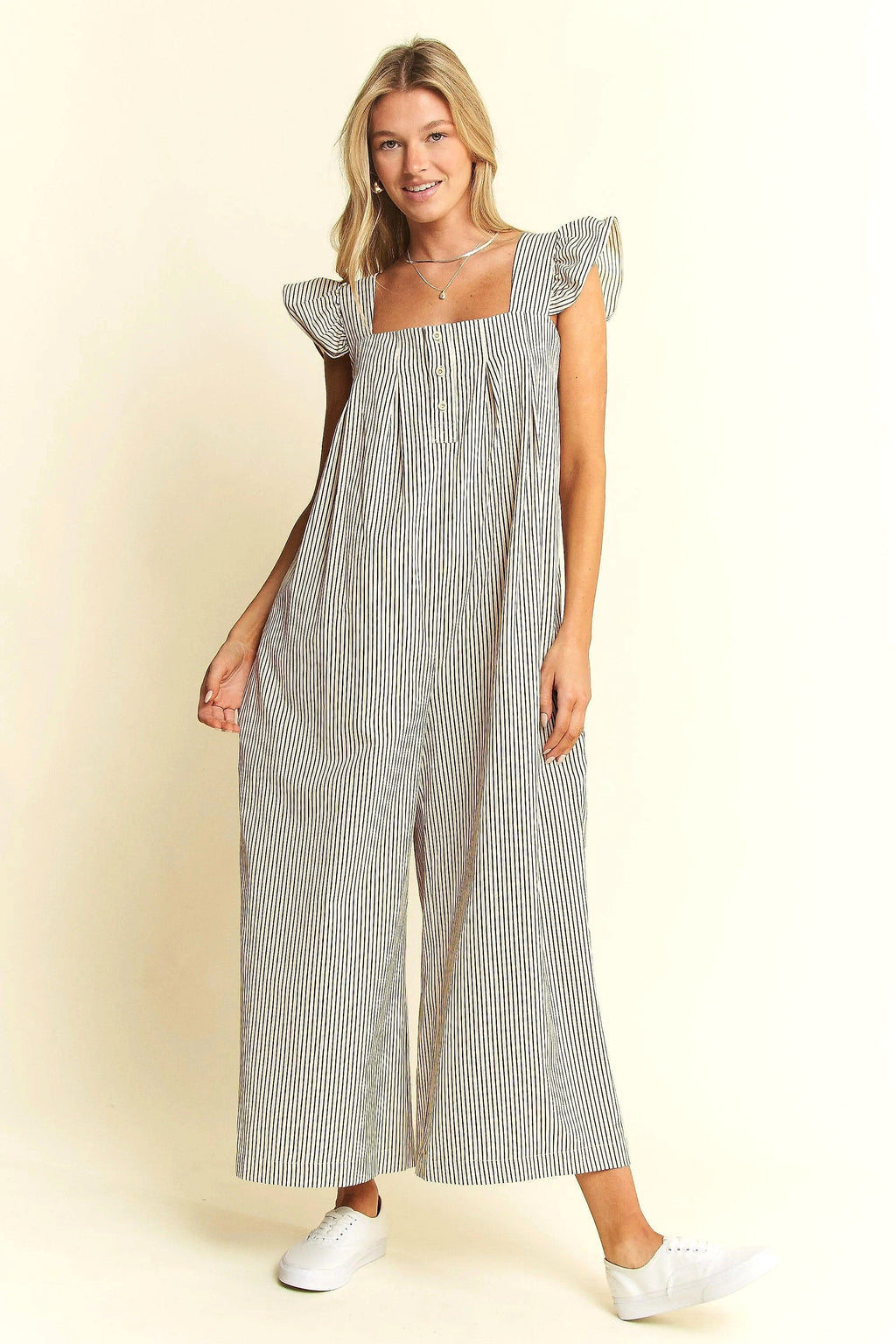 Jade By Jane Stripe Sleeveless Ruffle Jumpsuit - enhanced image 10