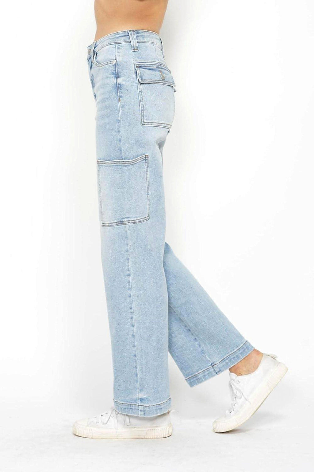 Judy Blue Full Size High Waist Straight Cargo Jeans - enhanced image 10