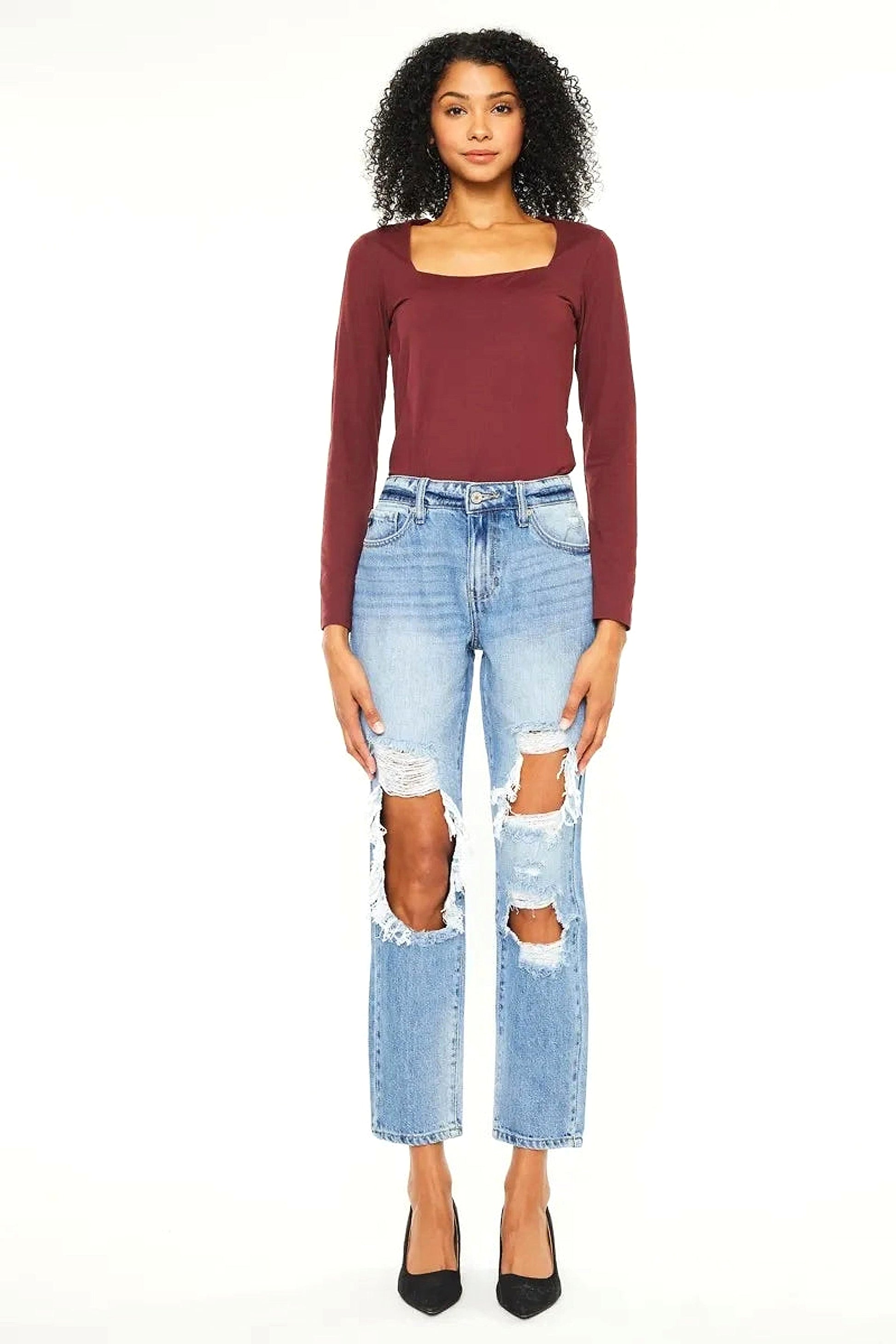 Kancan High Rise Distressed Boyfriend Jeans - enhanced image 10
