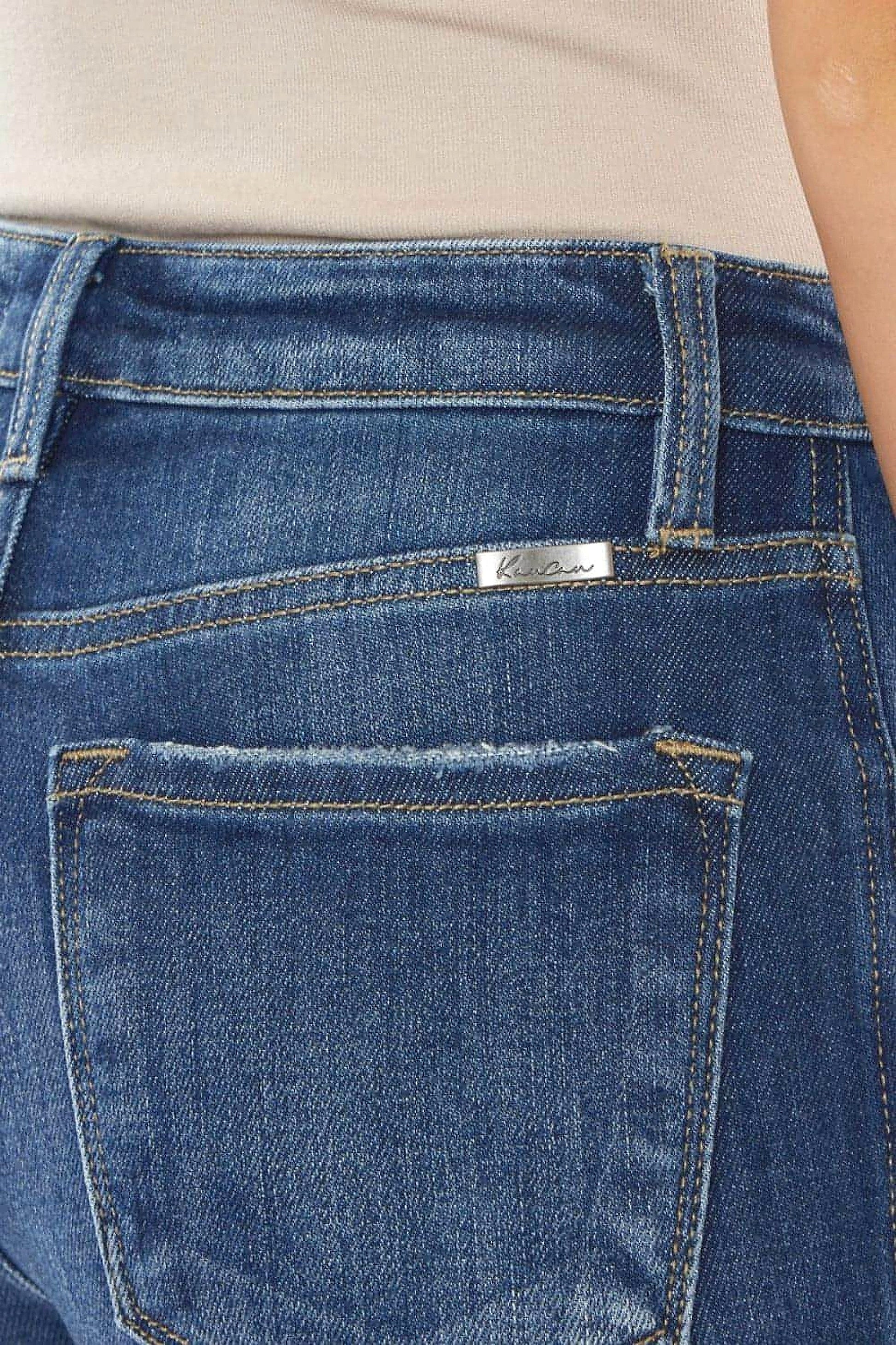 Kancan Raw Hem High Waist Cropped Jeans - enhanced image 10
