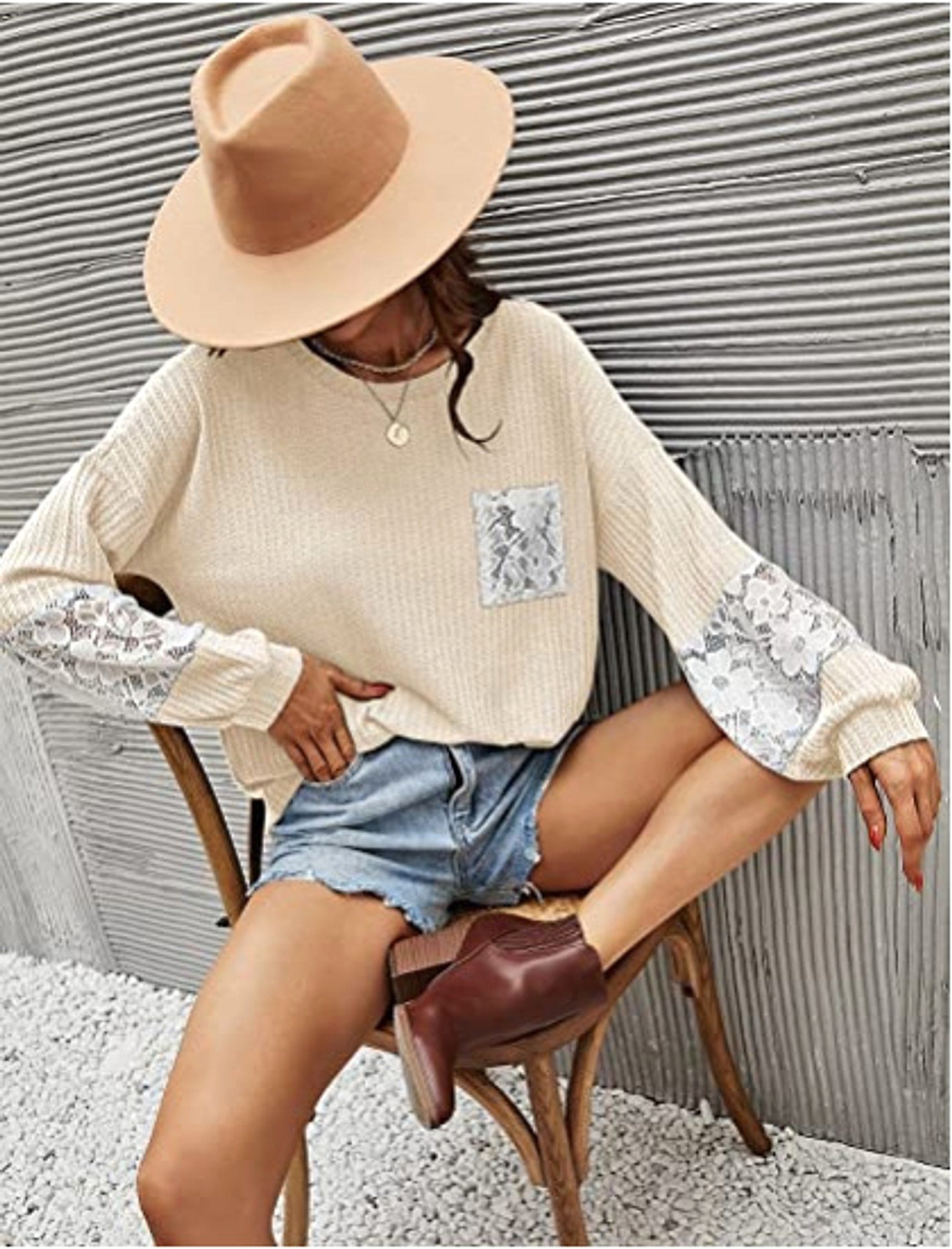 Lace Casual Women's Loose Patchwork Easy Matching Knitwear Women Sweater - enhanced image 10