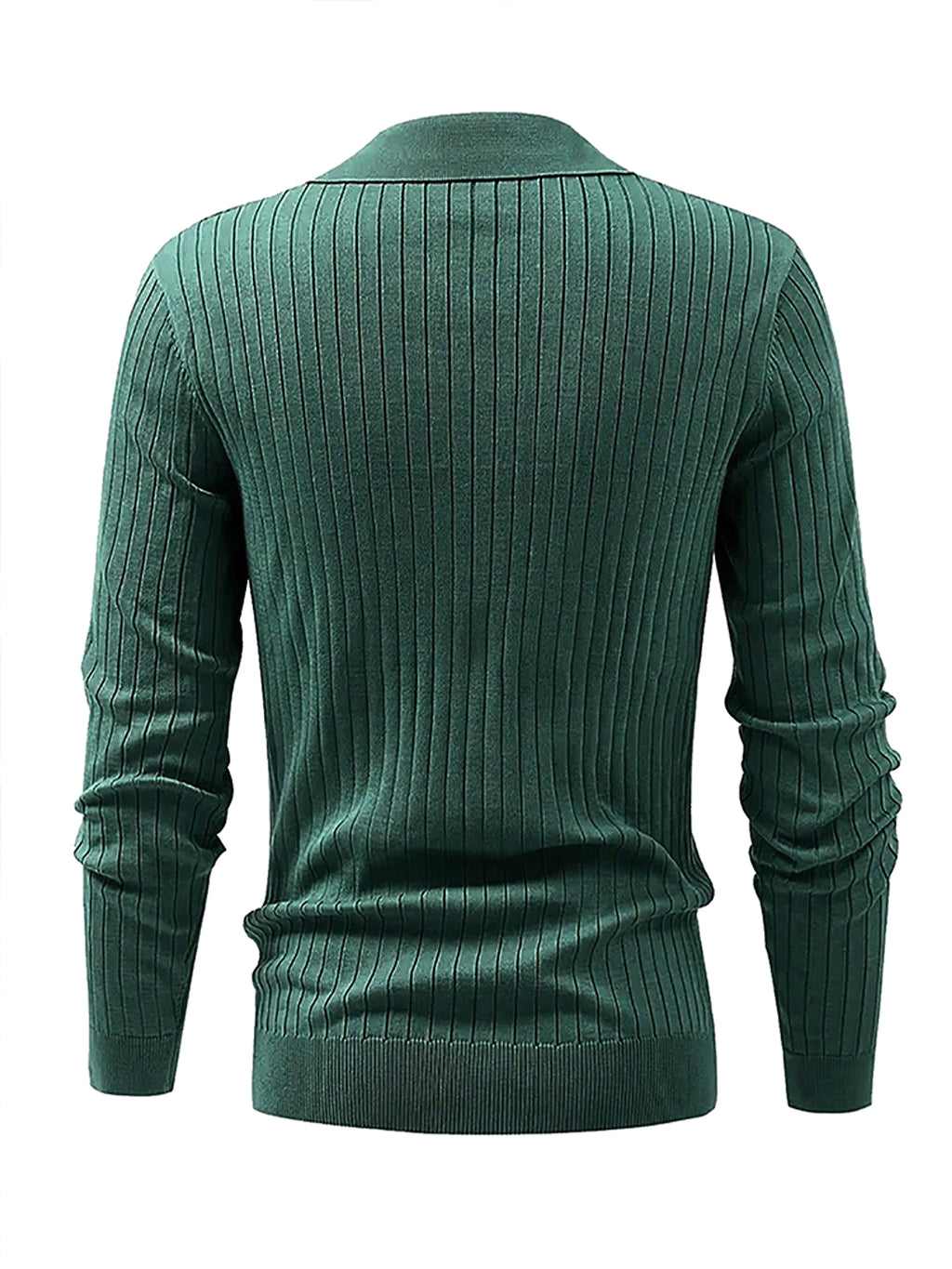 Lapel Texture Stretch Slim Knit Polo T-Shirt Men - enhanced image 10