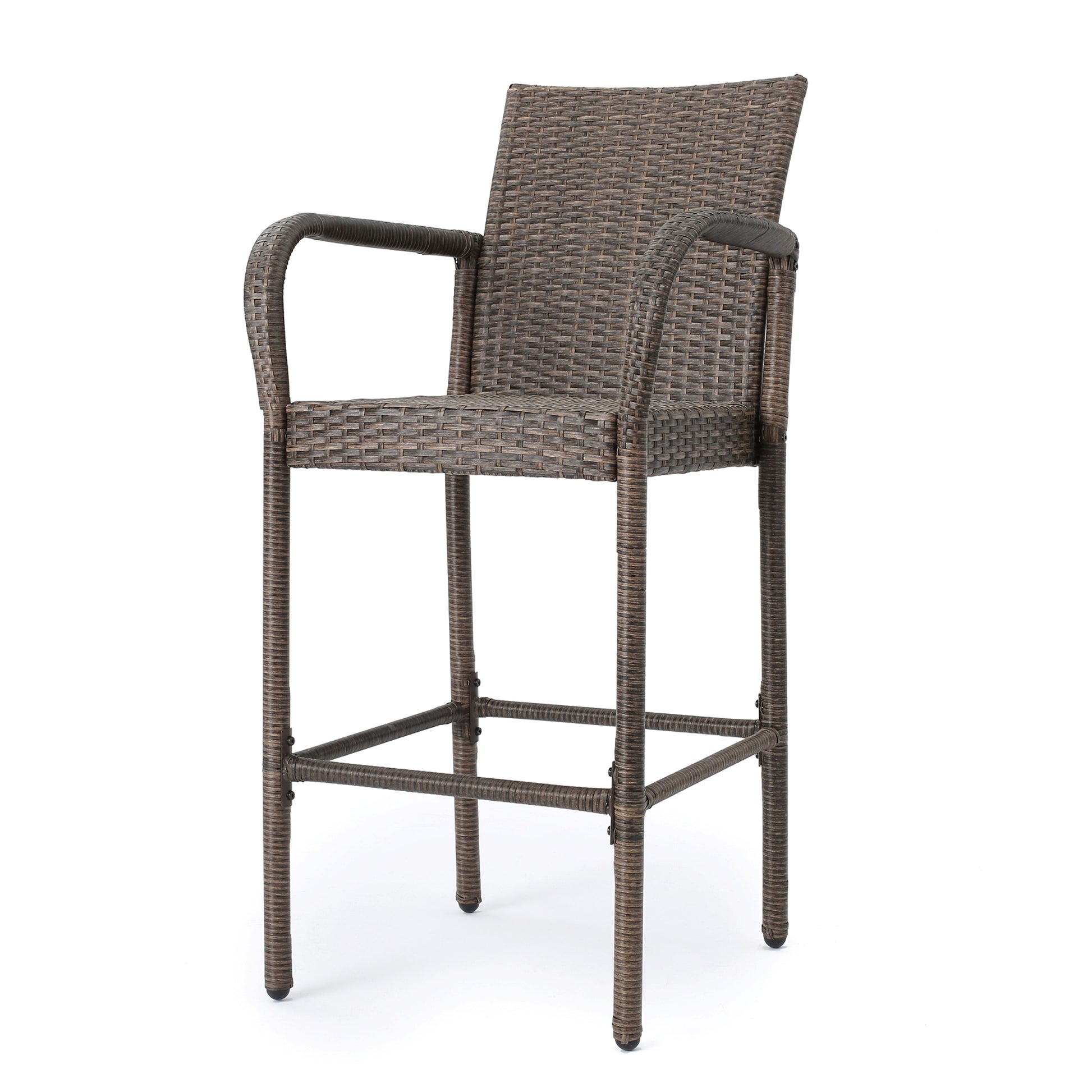 LuneluX_Home – Modern Outdoor Rattan Bar Stool (Brown) - enhanced image 10