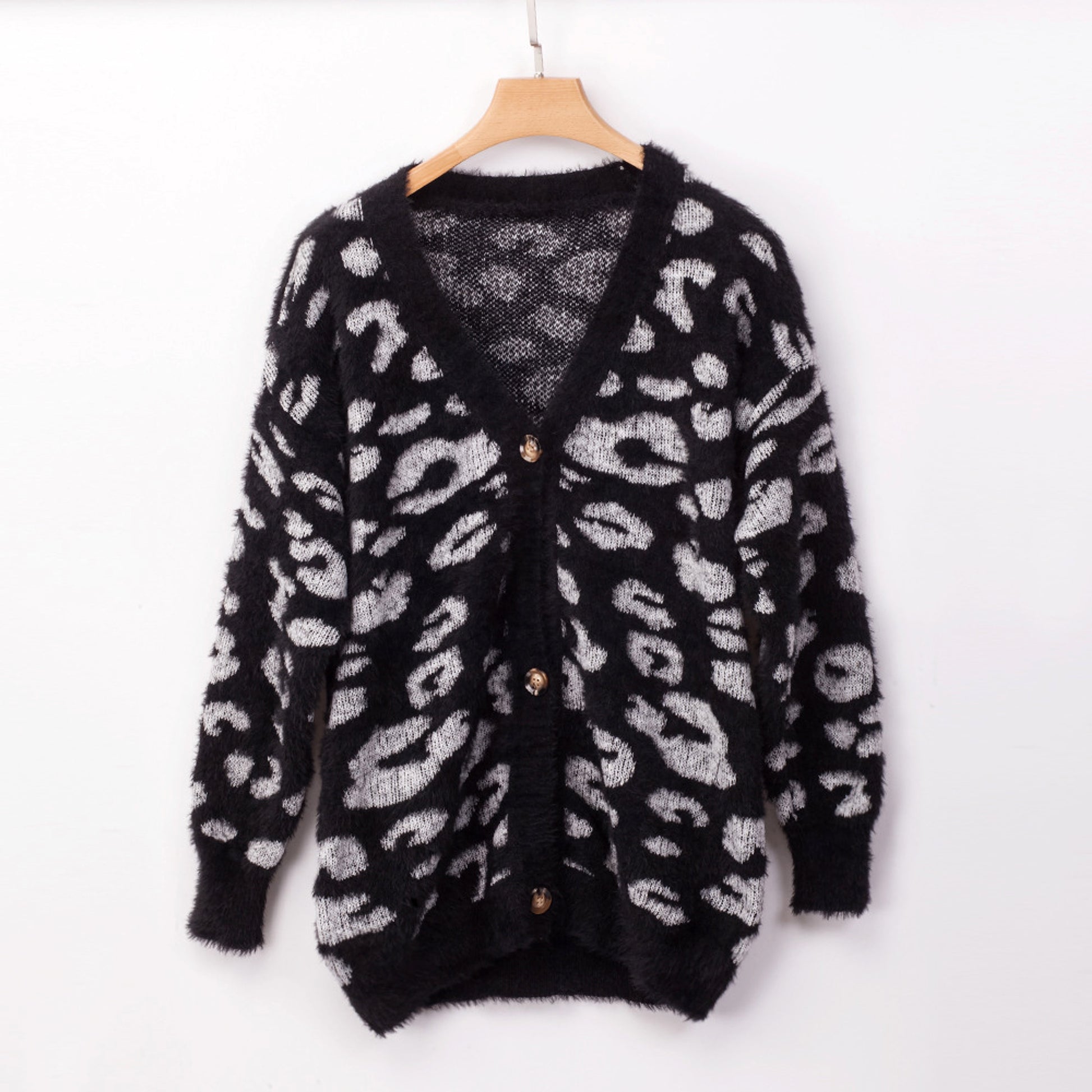 UrbanFur™ – Long Sleeve Leopard Knit Cardigan - enhanced image 10