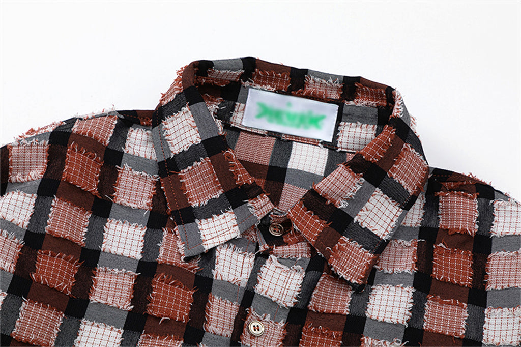 Loose Casual  High Street Frayed Design Lapel Women DressShirt - enhanced image 10