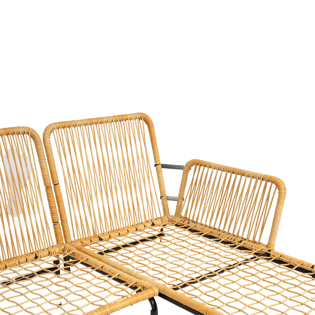 LuneluX_Home – 3-Piece Outdoor Patio Wicker Set with Thick Cushions (Light Yellow Wicker + Cream) - enhanced image 10