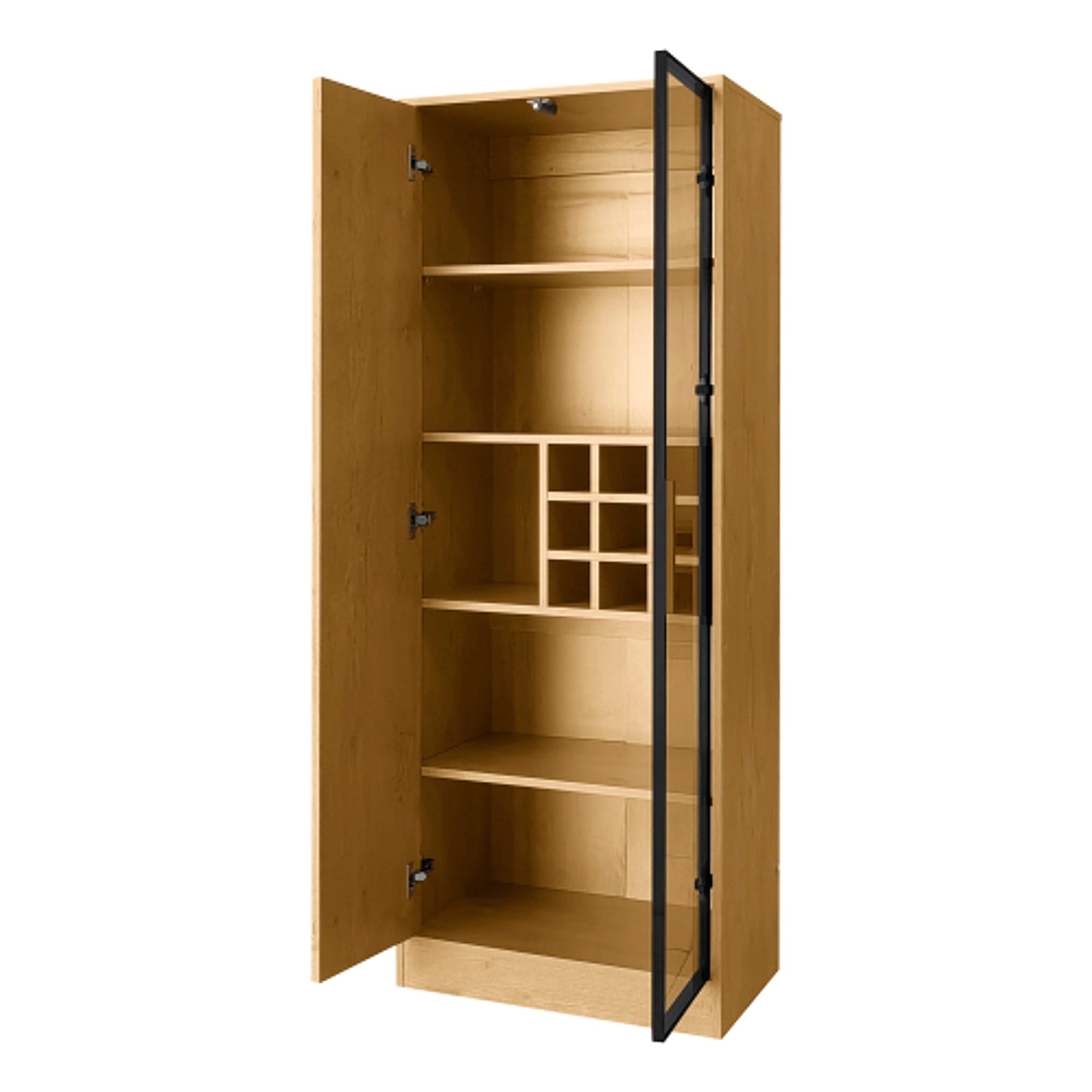 LuneluX_Home – Bathroom Cabinet with Glass Doors, LED Lighting & Wooden Finish (160 cm) - enhanced image 10