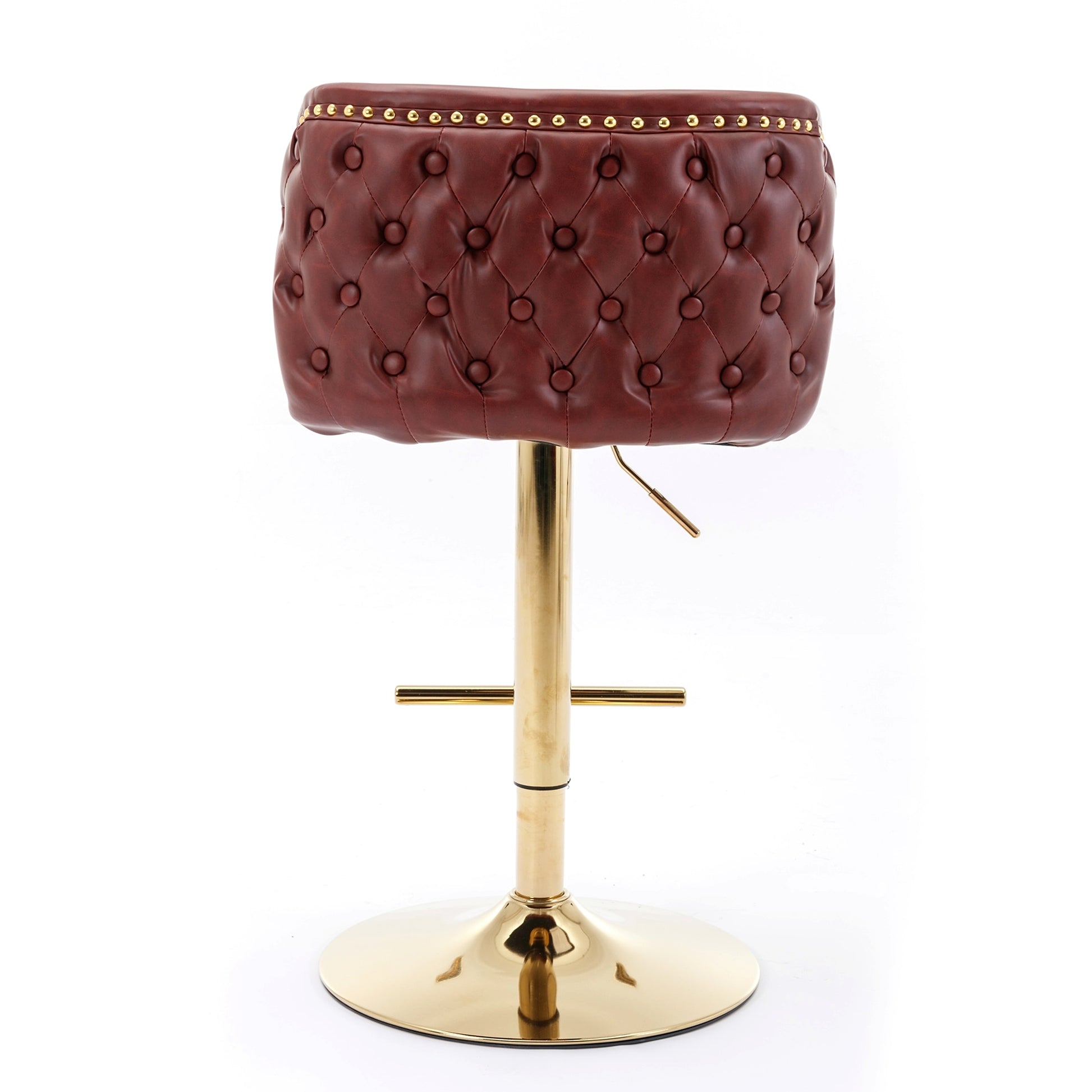 LuneluX_Home – Modern PU Leather Swivel Barstools (Set of 2, Burgundy) - enhanced image 10