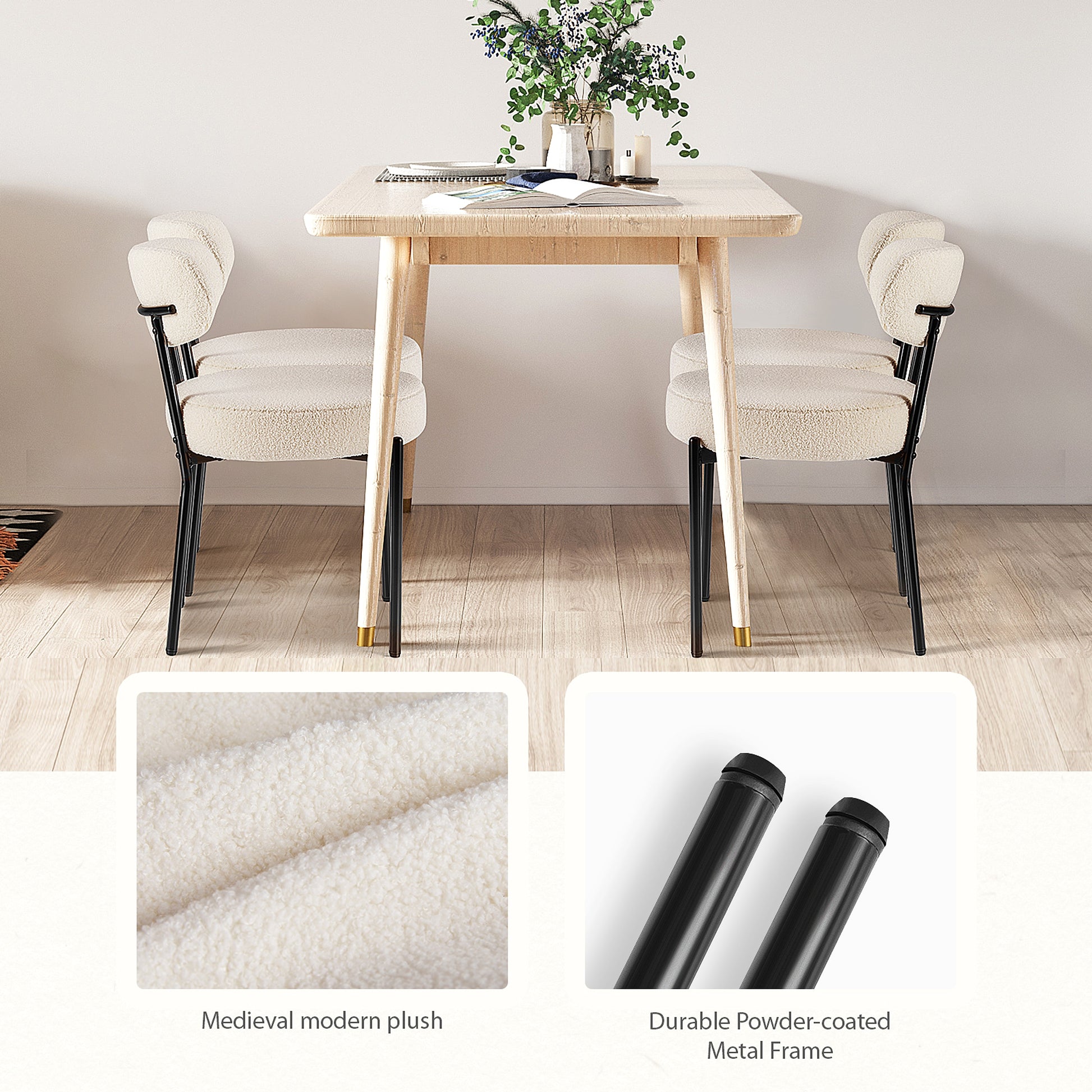 LuneluX_Home – Set of 2 Bouclé Dining Chairs | Nordic Edition - enhanced image 10