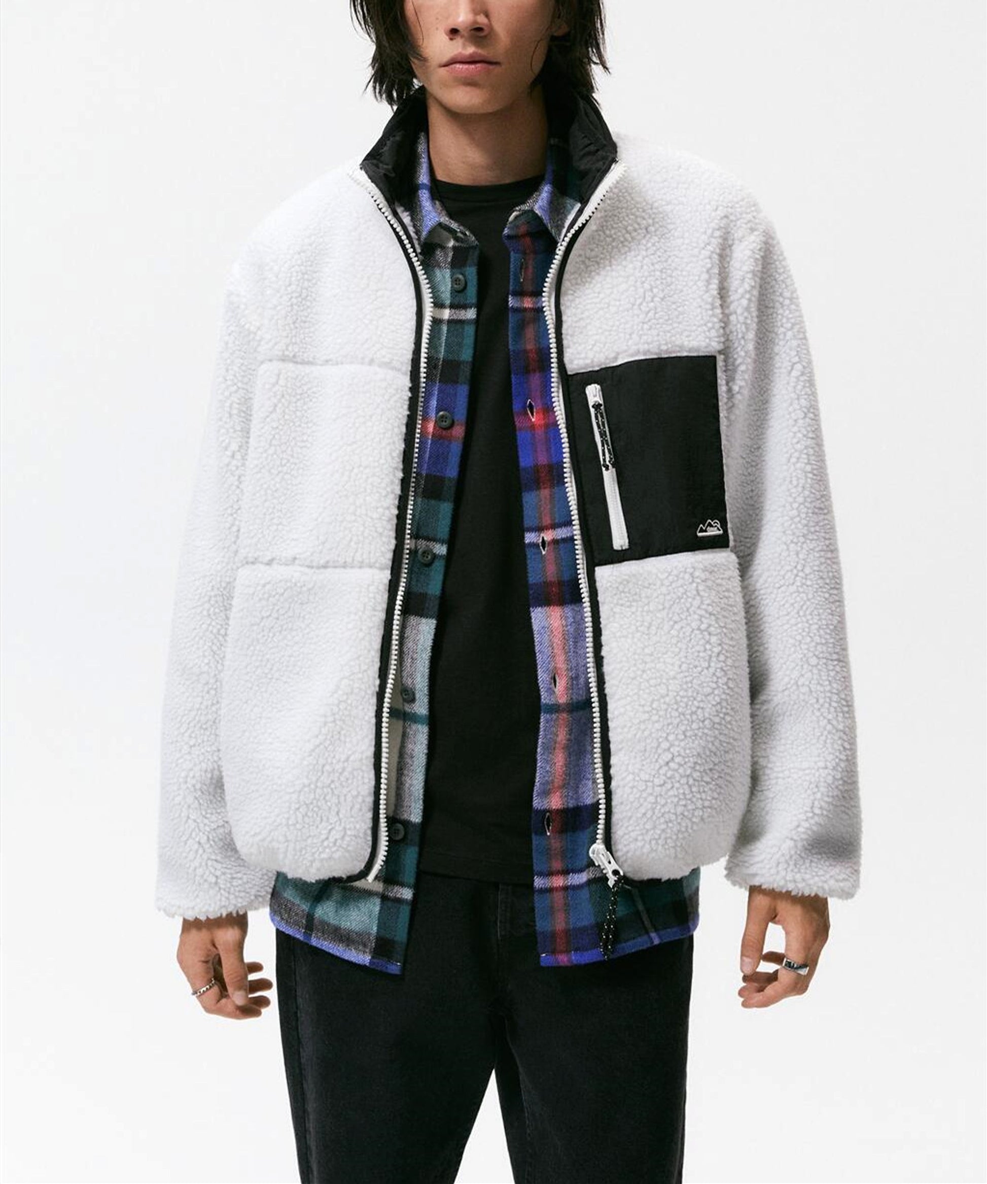 Men's Autumn And Winter Stitching Fleece Jacket Coat - enhanced image 10