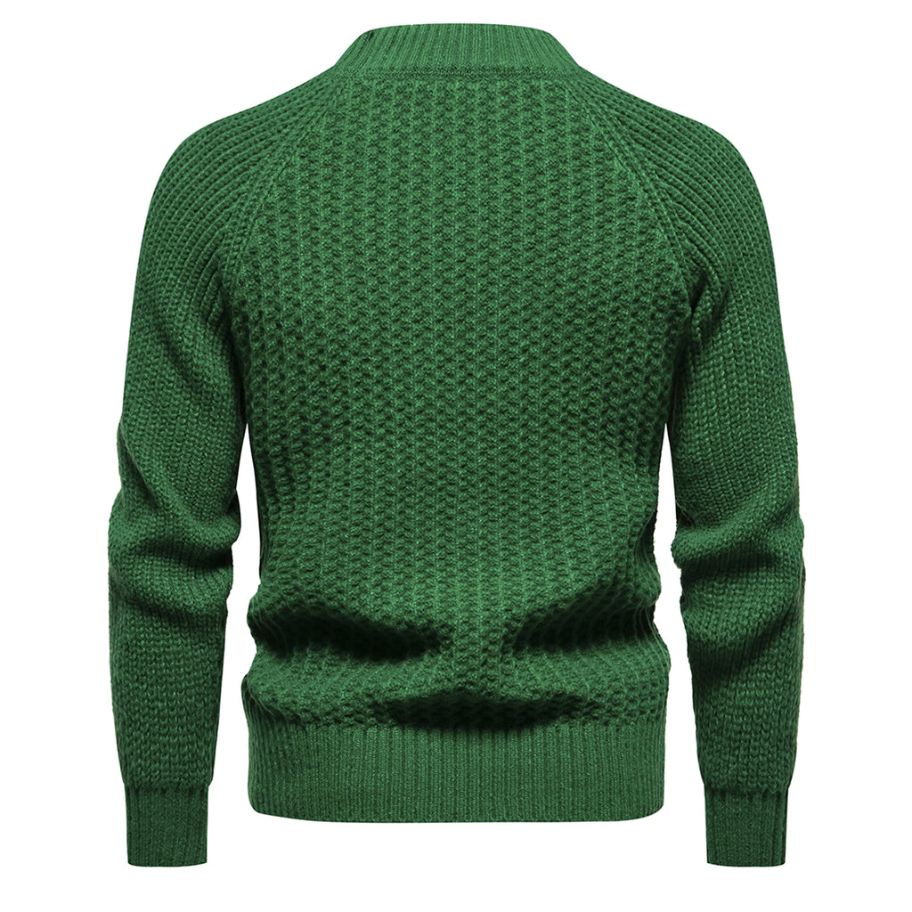 Men's Casual Loose Solid Color Round Neck Sweater - enhanced image 10