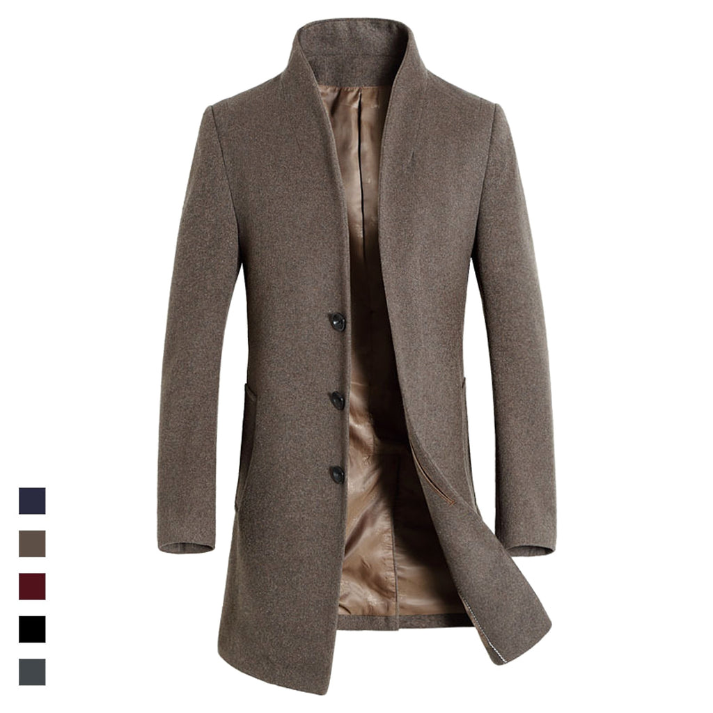 Men's casual woolen trench coat - enhanced image 10