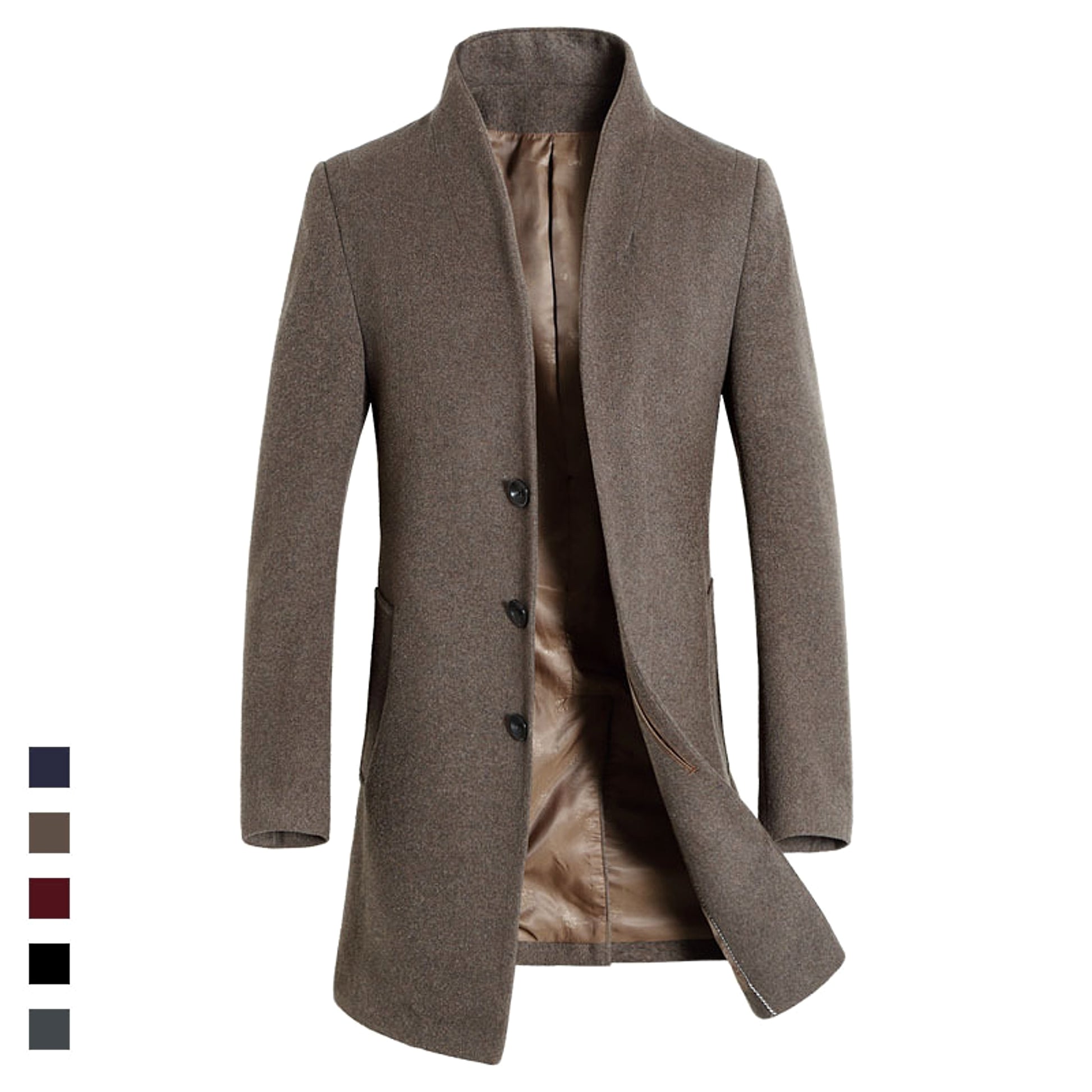 Men's casual woolen trench coat - enhanced image 10