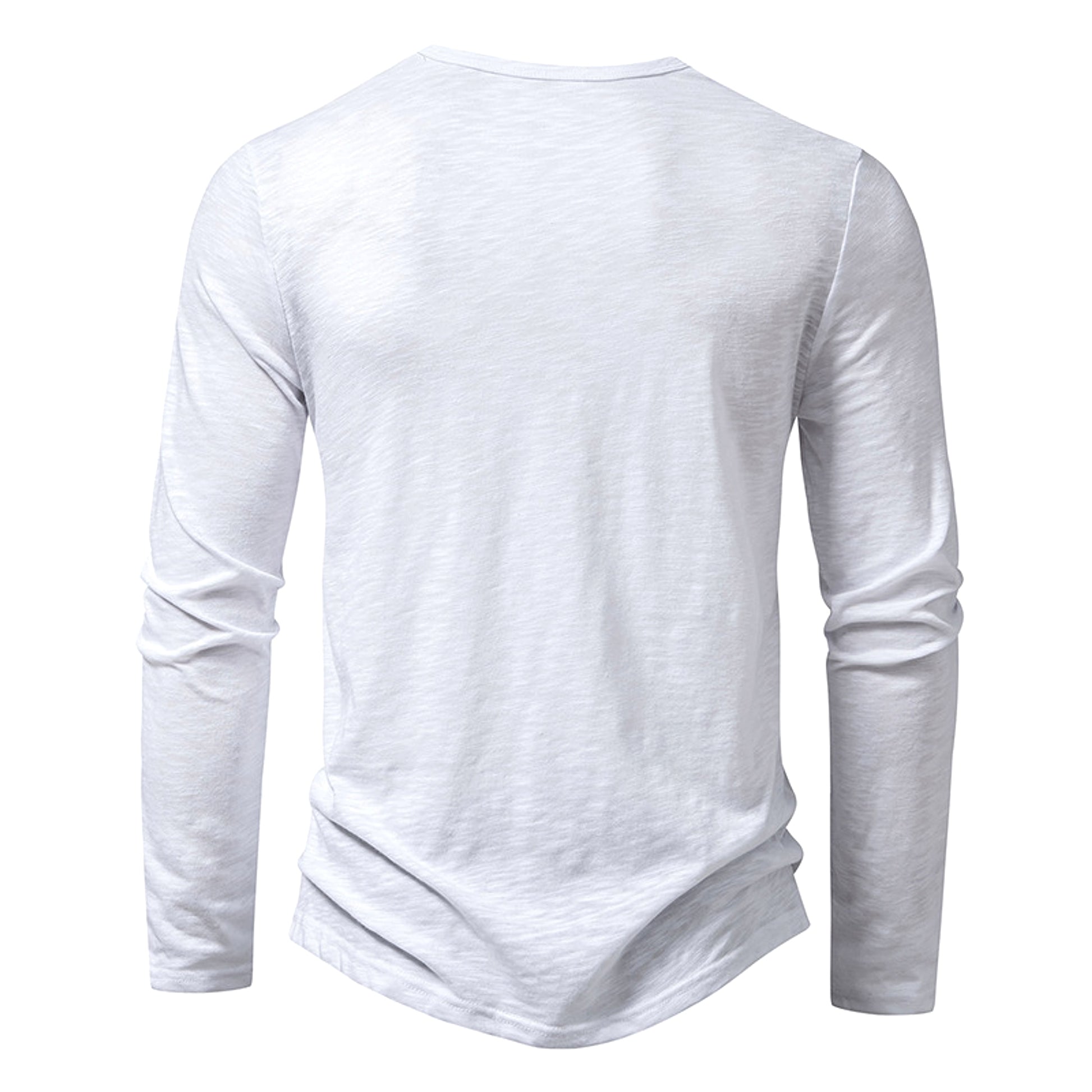 Mens Clothing Long Sleeve T-shirt Fashion Button Henry Collar Tops - enhanced image 10