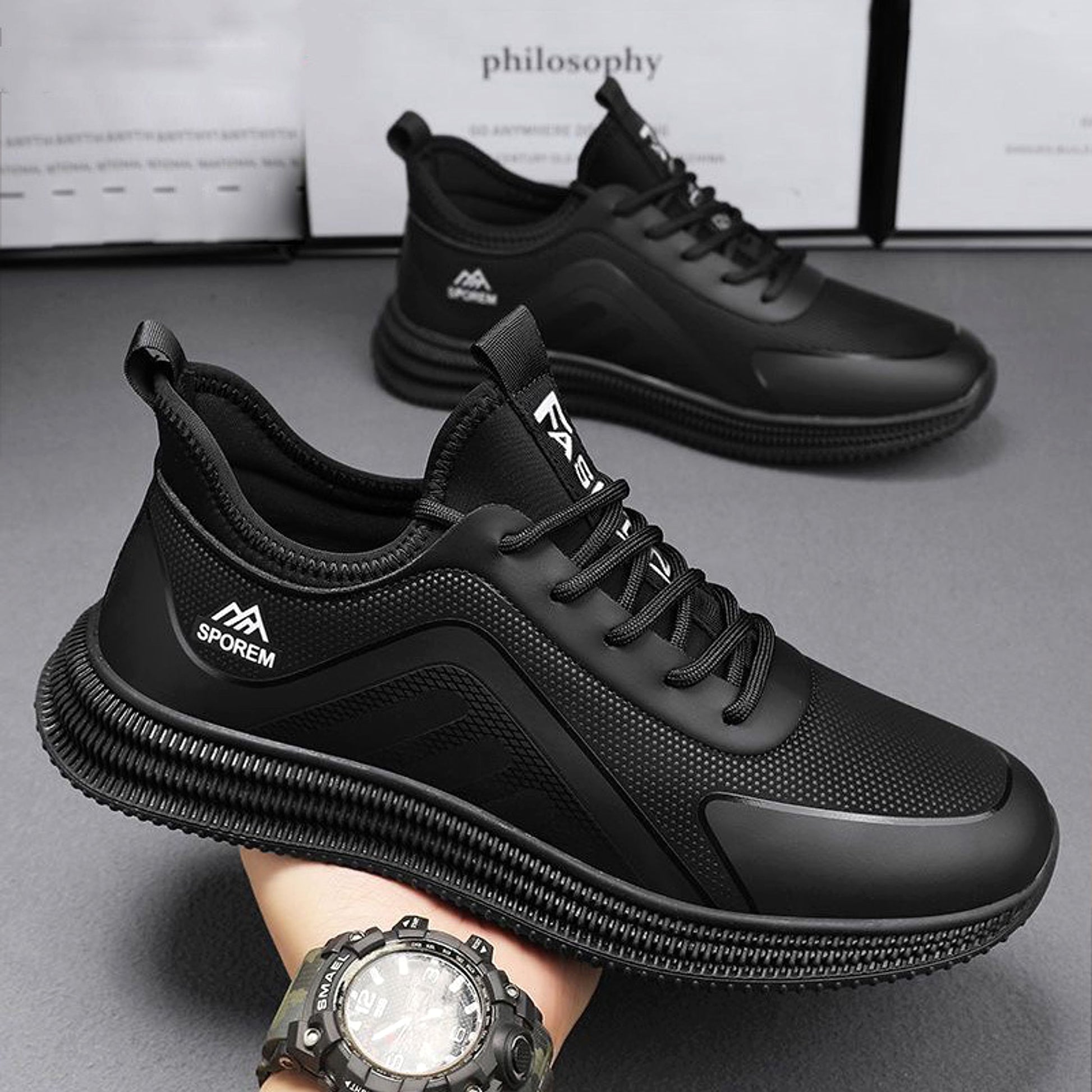 Men's Fly Woven Mesh Shoes Soft Sole Sneakers - enhanced image 10