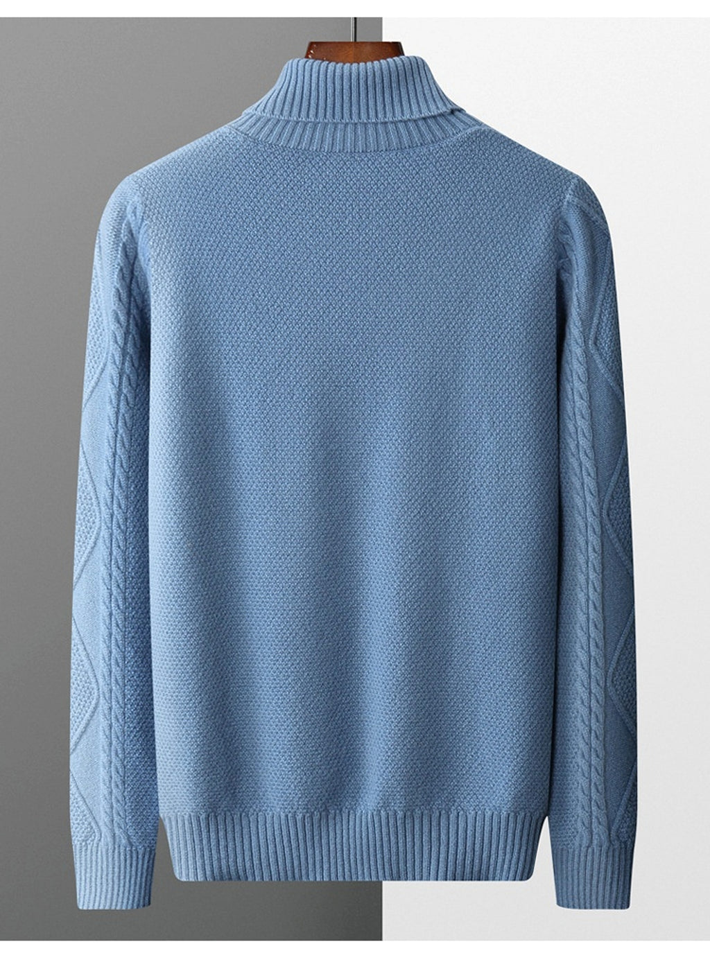 Men's Lapel High Collar Thick Loose Casual Knitted Sweater - enhanced image 10