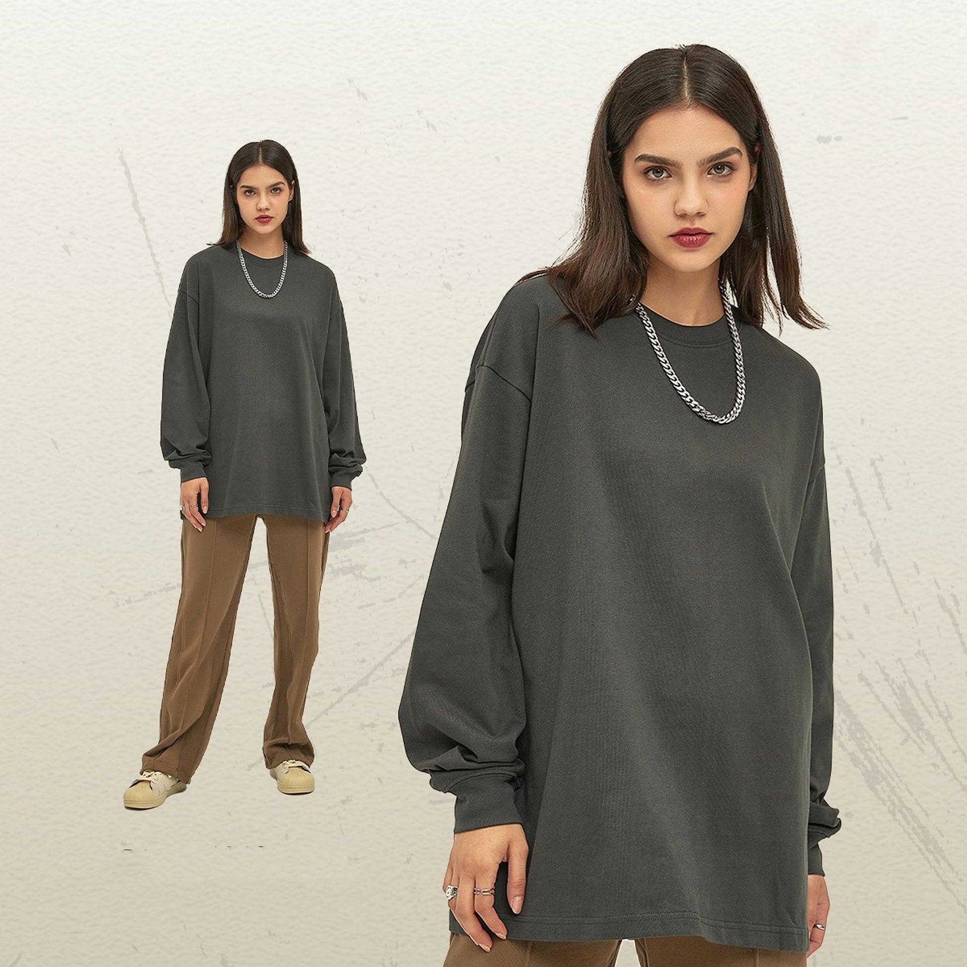 Men's Loose Long-sleeved T-shirt Top - enhanced image 10