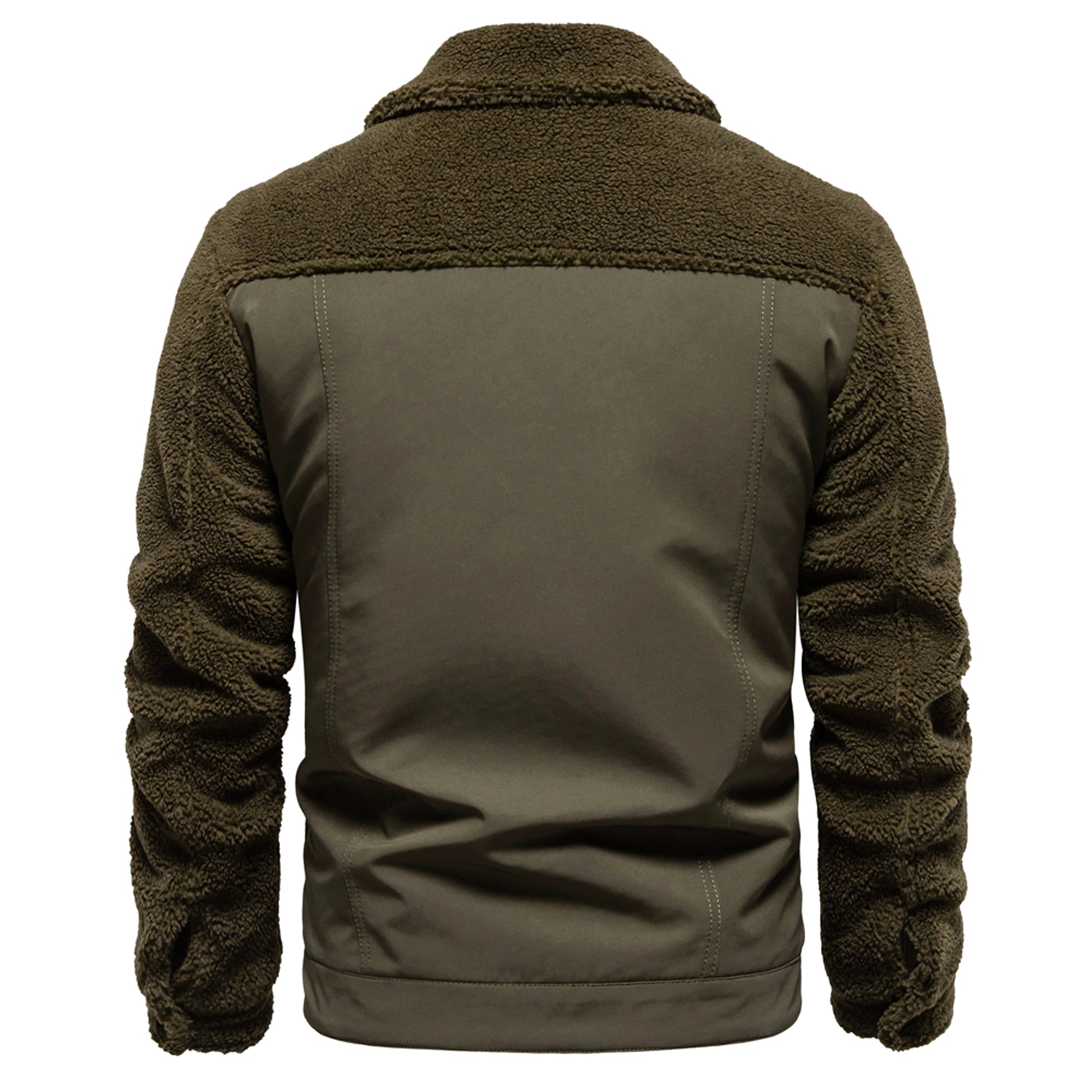 Men's New Jacket Fashion Casual Patchwork Lamb Wool Coat - enhanced image 10