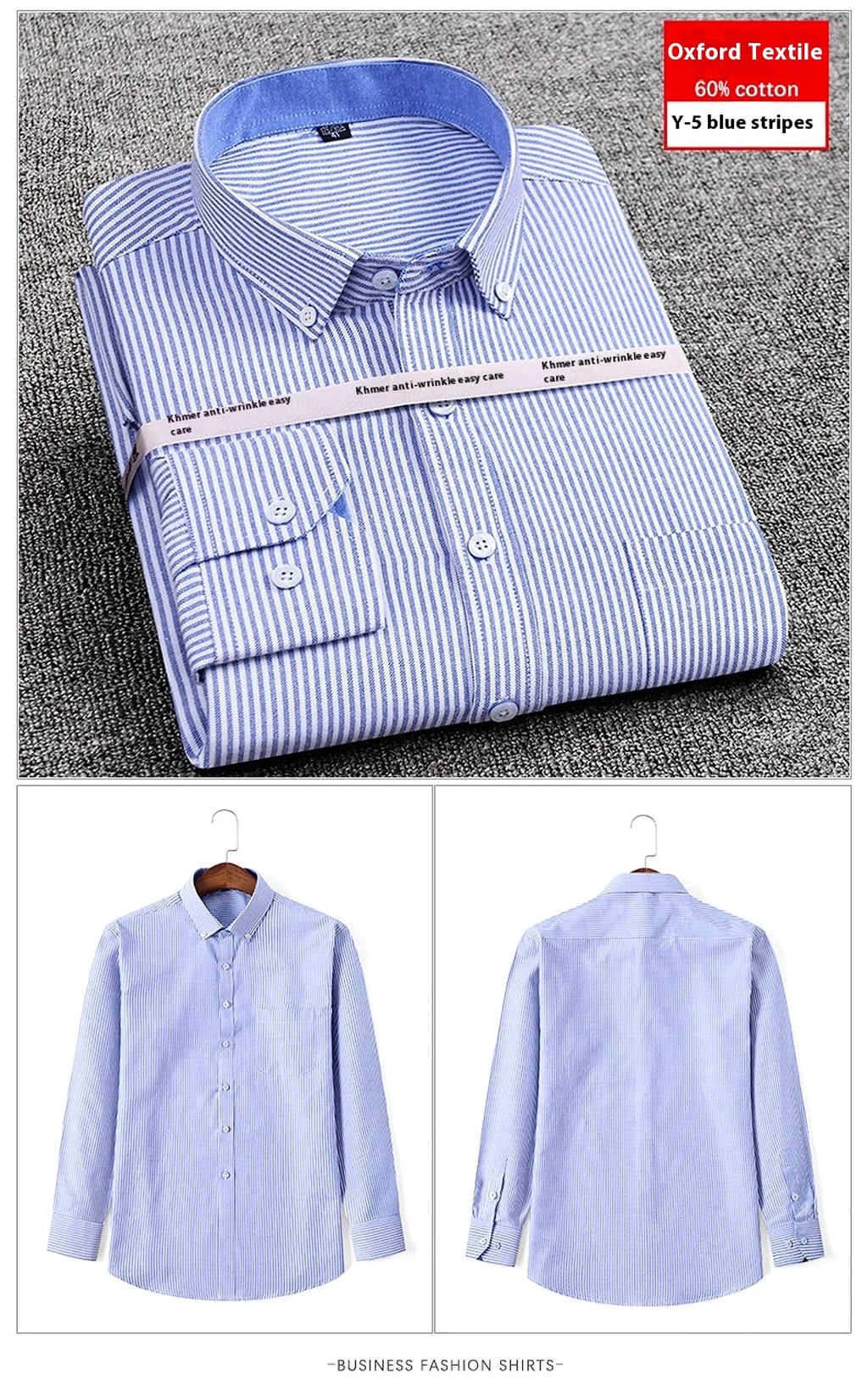 Men's Purified Cotton Long Sleeve DressShirt Anti-wrinkle Heartless Slim Fit - enhanced image 10