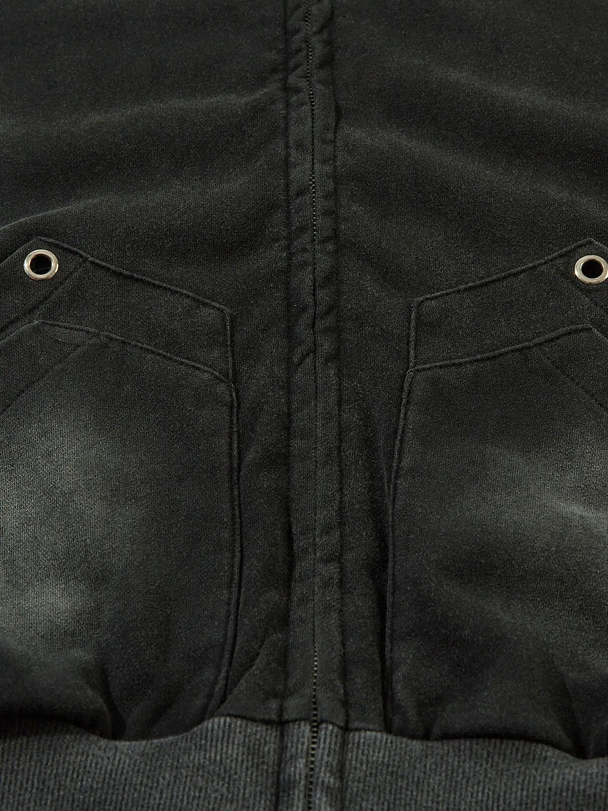 Men's Washed Zip-Up Oversized Hoodie - enhanced image 10