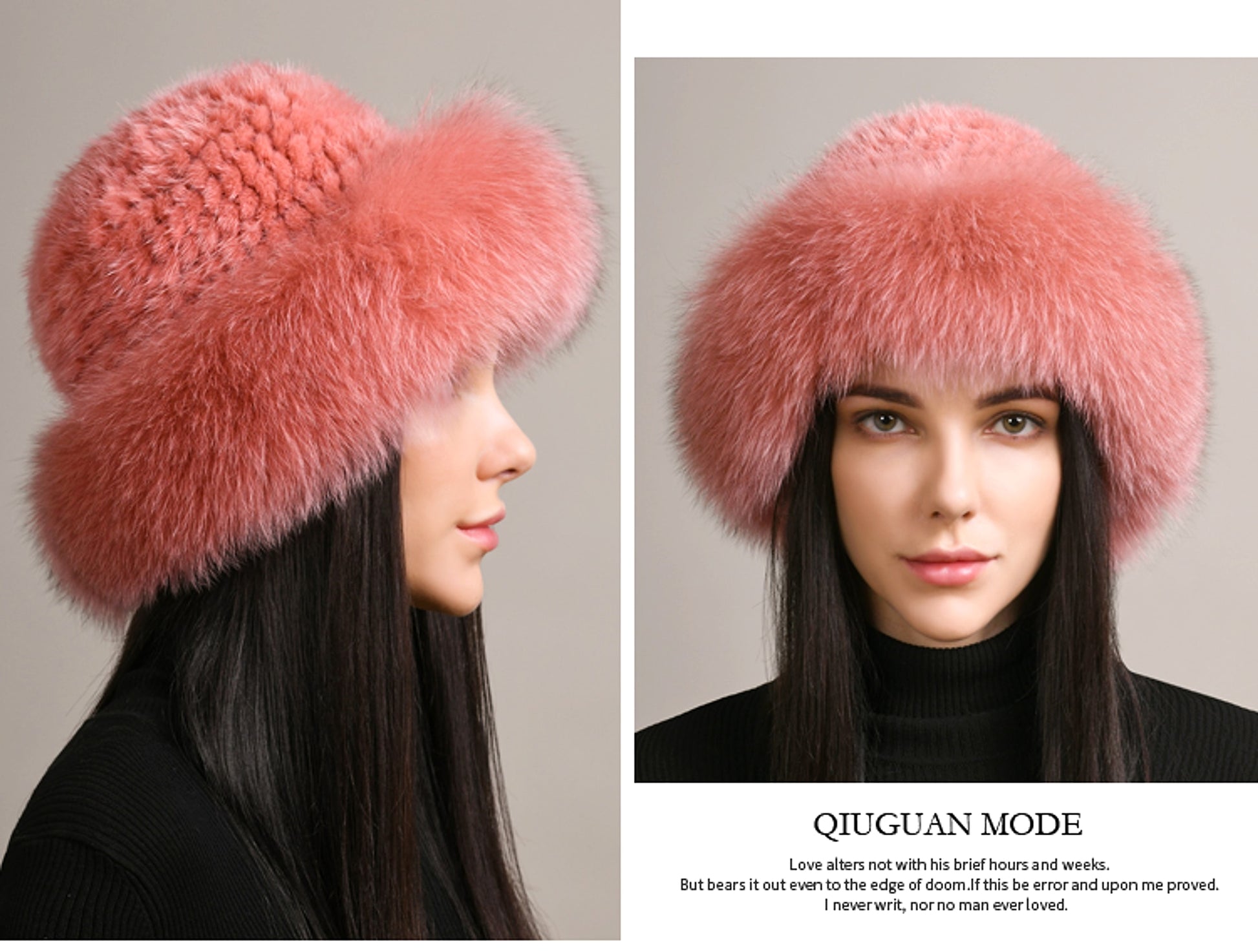 Mink Hair Hat Lady Braided Fur Winter Winter - enhanced image 10
